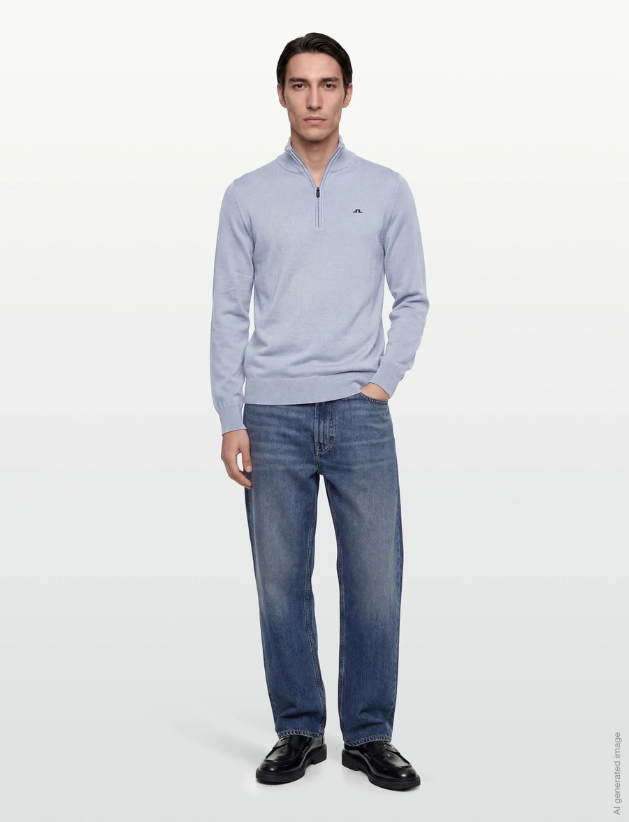 J. Lindeberg - M Cotton Quarter Zip - pullover mit halbem reißverschluss - rain washed - 0