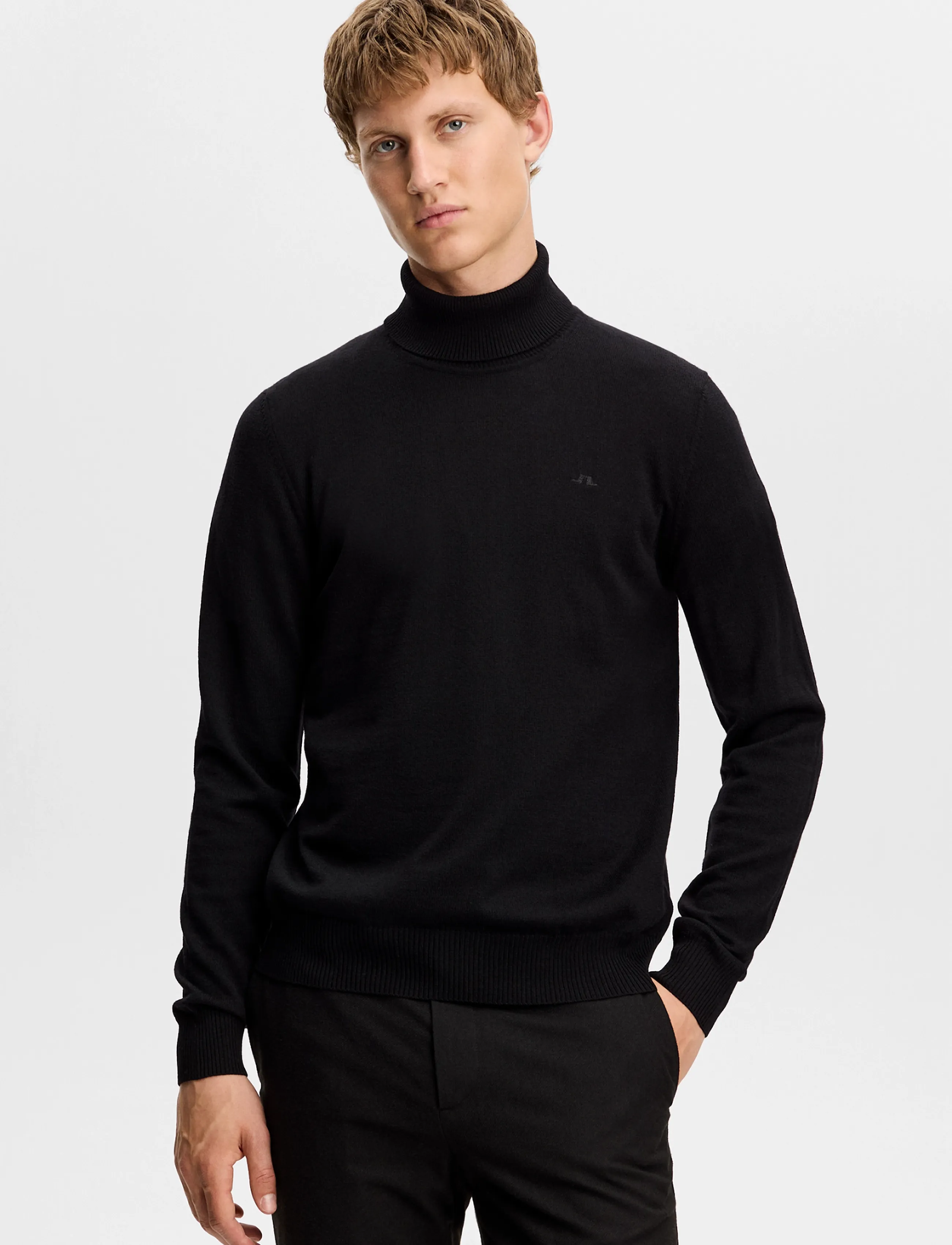 J. Lindeberg Kaden Merino Turtle Neck, S, Knitwear, Schwarz - Turtlenecks, Männerswear