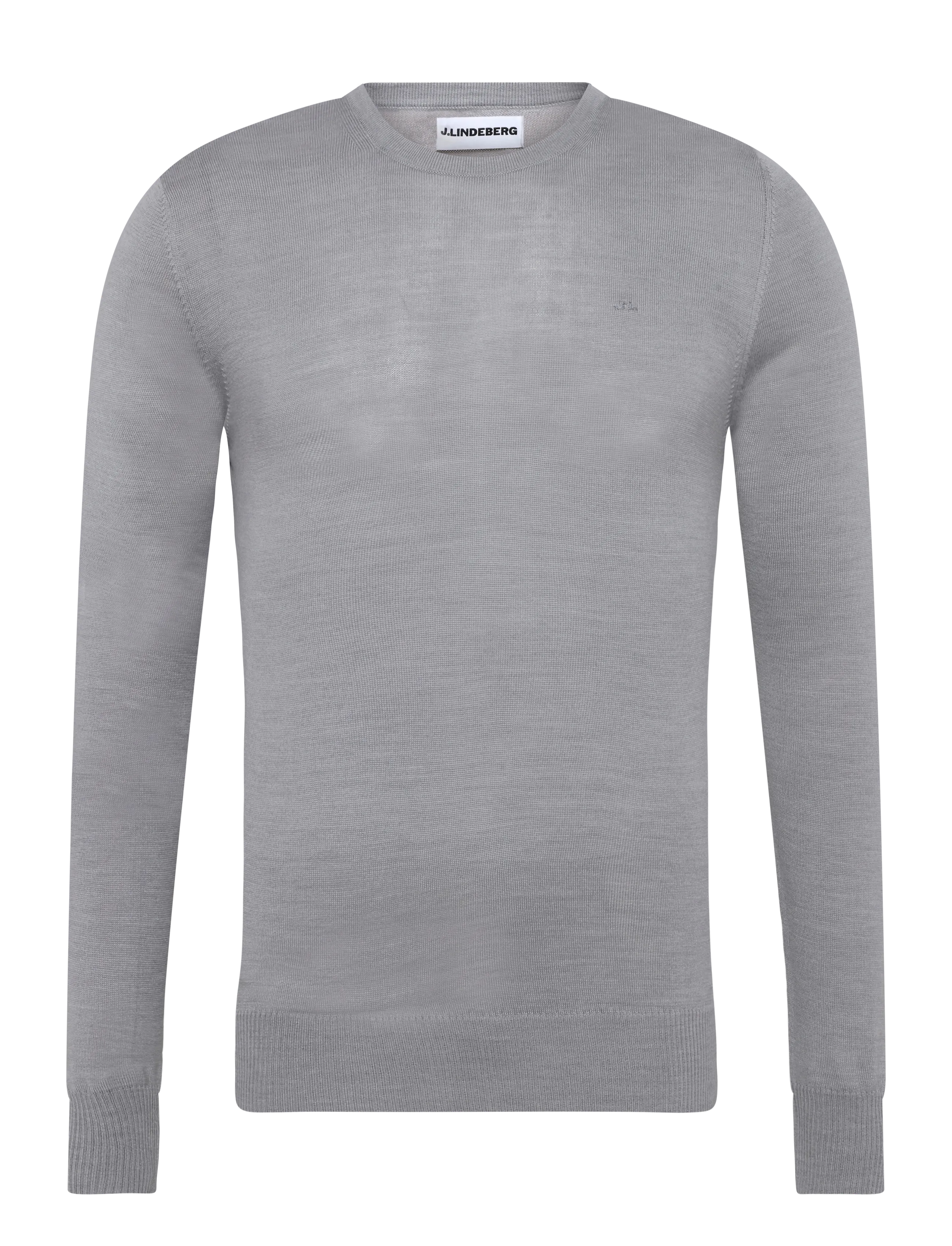 J. Lindeberg M Merino C-Neck Sweater - Knitwear - MID GREY MELANGE / grey