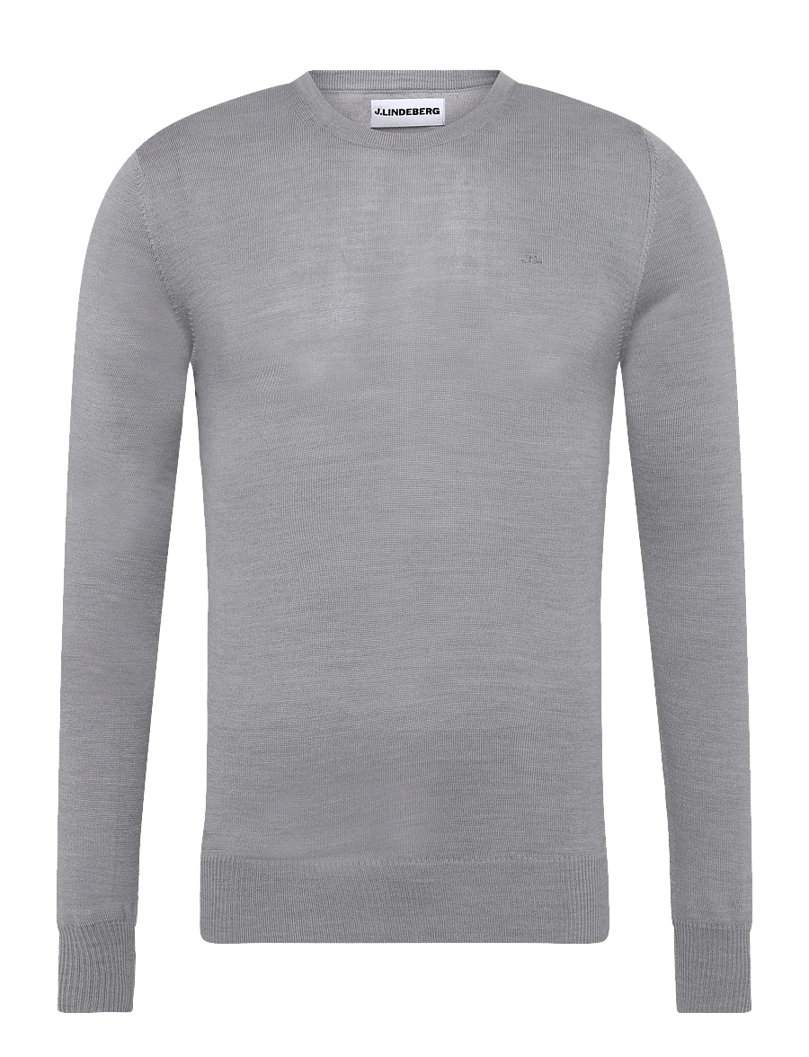 J. Lindeberg - M MERINO C-NECK SWEATER - rundhals - mid grey melange - 0