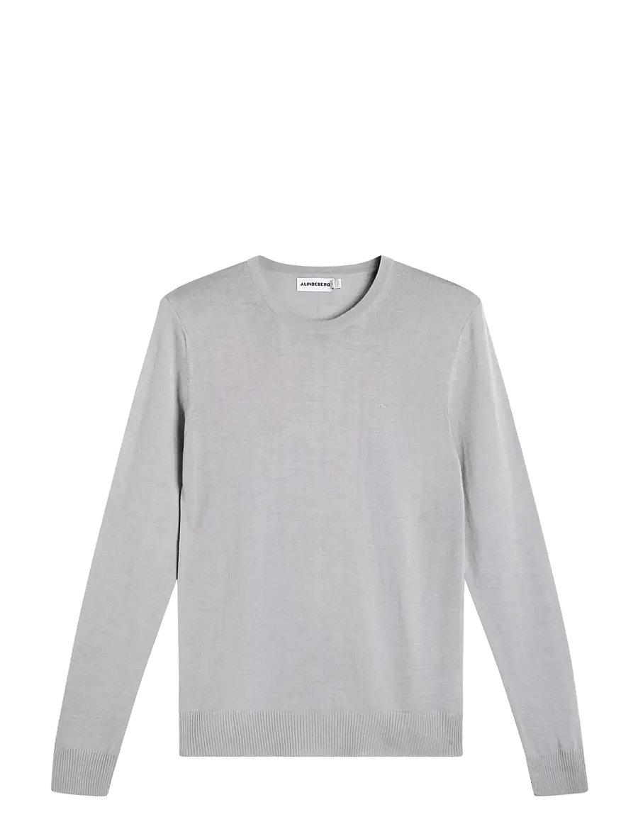 J. Lindeberg - M MERINO C-NECK SWEATER - rundhals - mid grey melange - 0