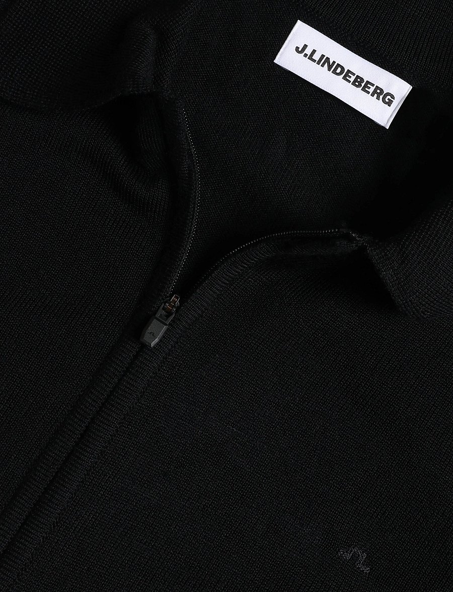 J. Lindeberg - M MERINO FULL ZIP - full zip jumpers - black - 2