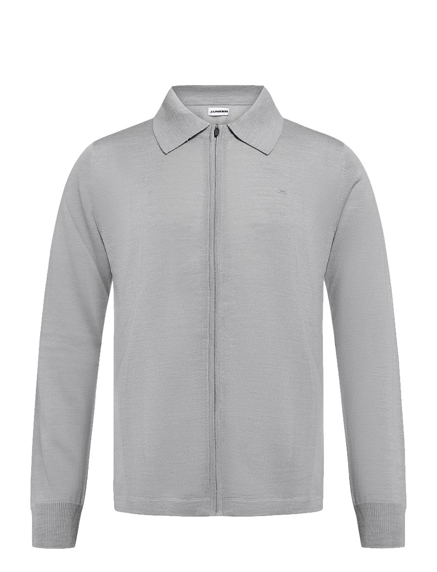 J. Lindeberg - M MERINO FULL ZIP - full zip jumpers - mid grey melange - 0