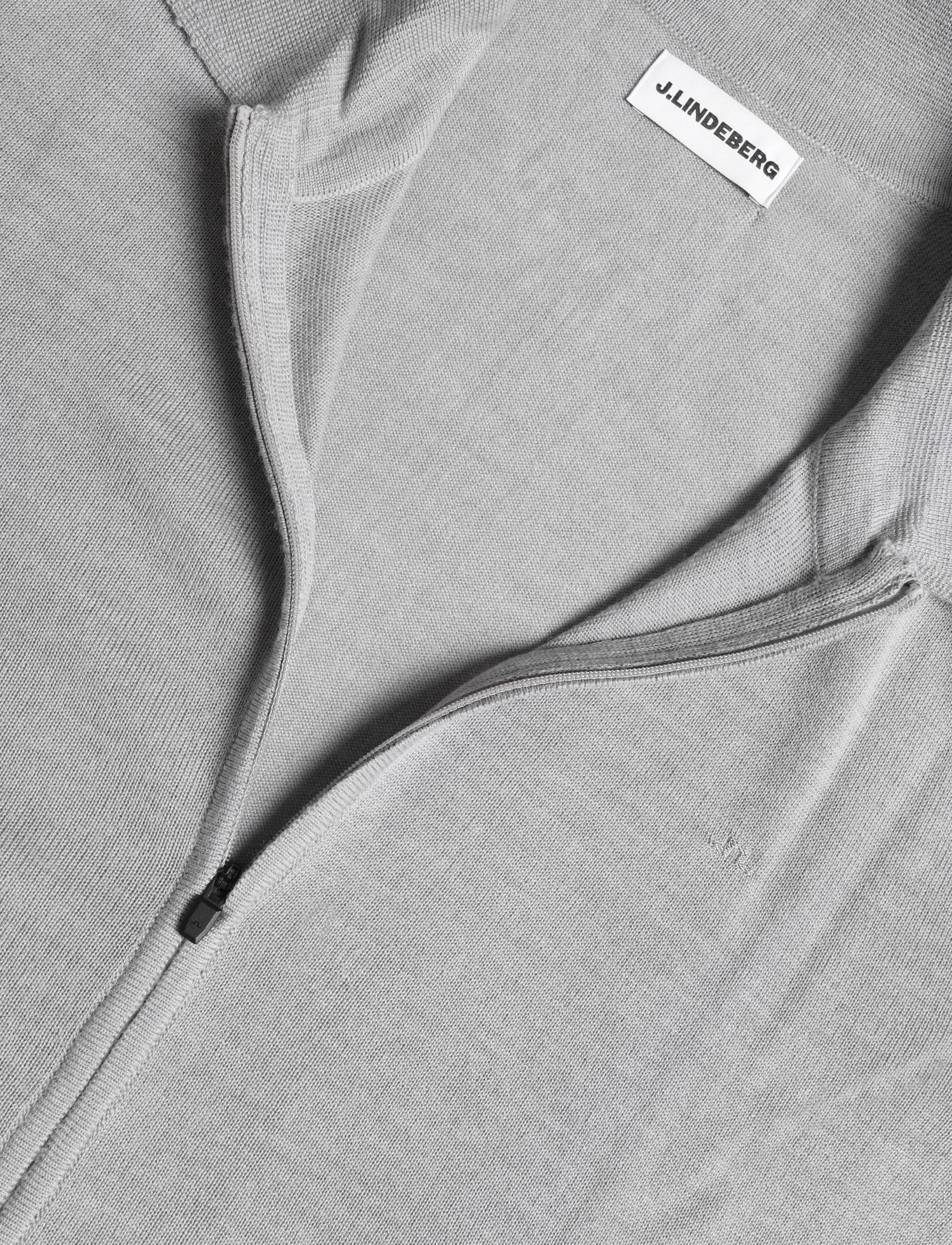 J. Lindeberg - M MERINO FULL ZIP - full zip jumpers - mid grey melange - 2