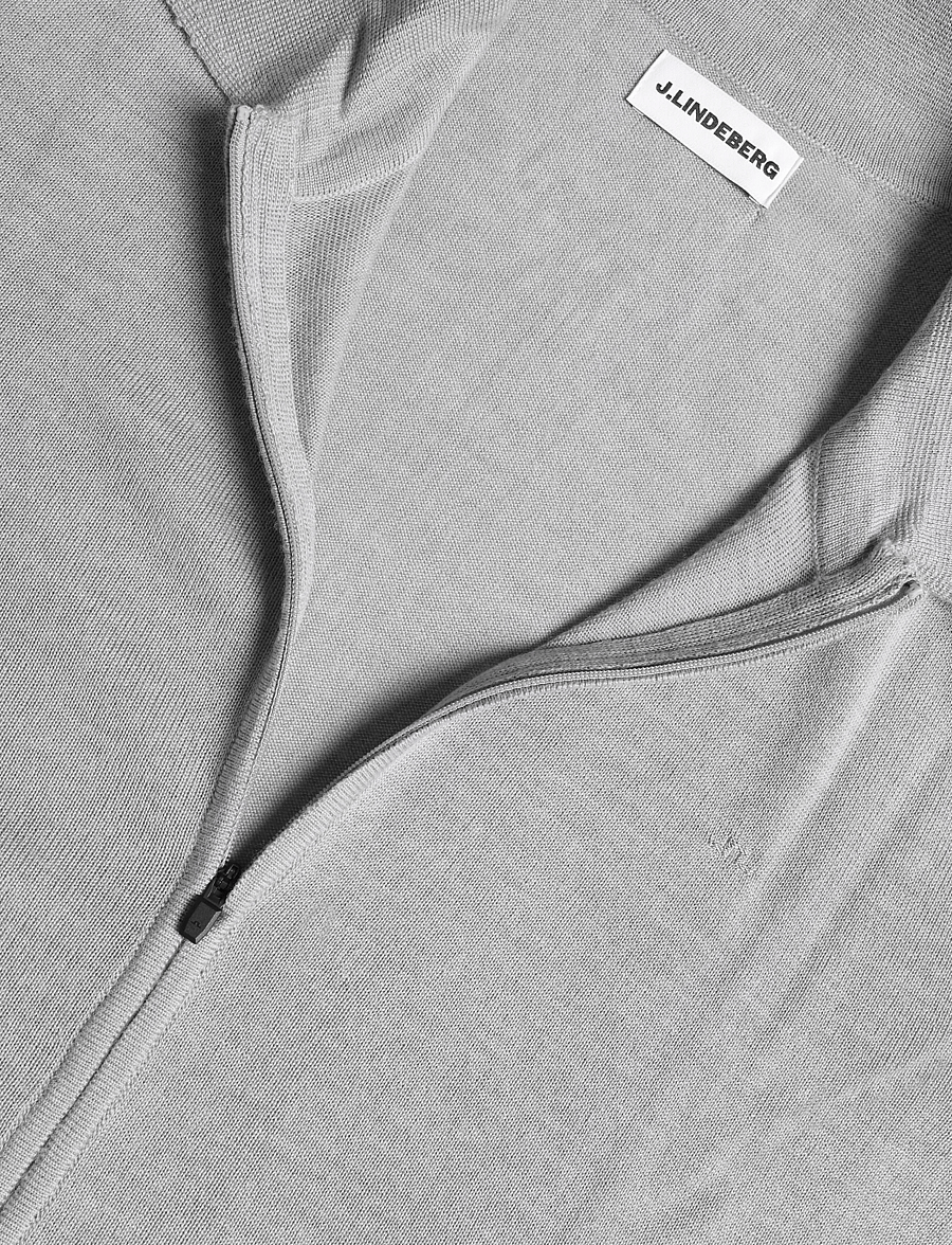 J. Lindeberg - M MERINO FULL ZIP - full zip jumpers - mid grey melange - 2