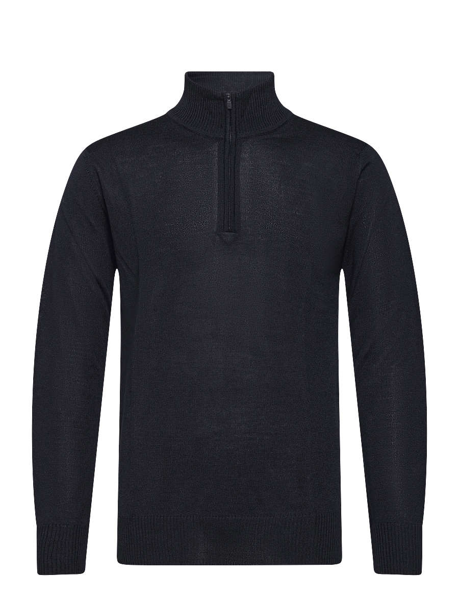 J. Lindeberg - M MERINO BLEND HALF ZIP - poolpika lukuga džemprid - black - 0