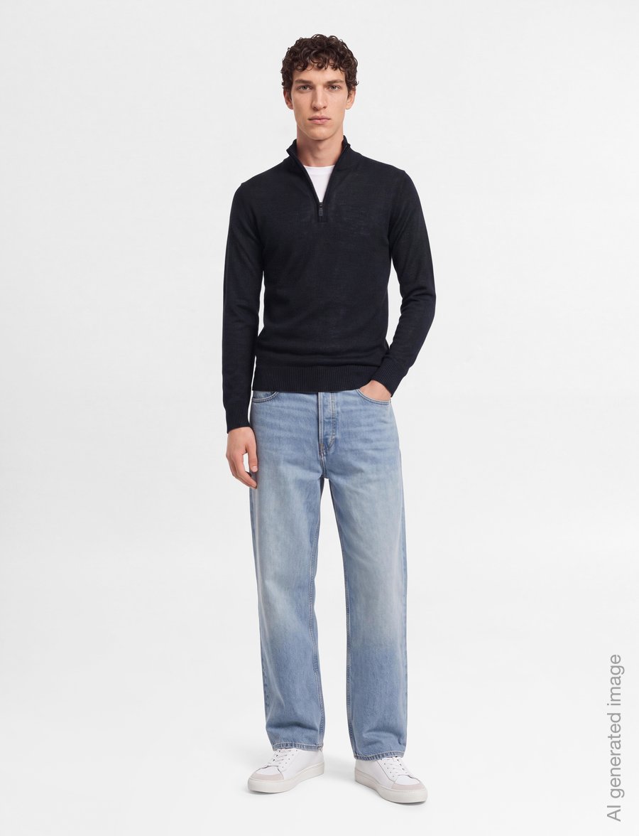 J. Lindeberg - M MERINO BLEND HALF ZIP - half zip-tröjor - black - 0