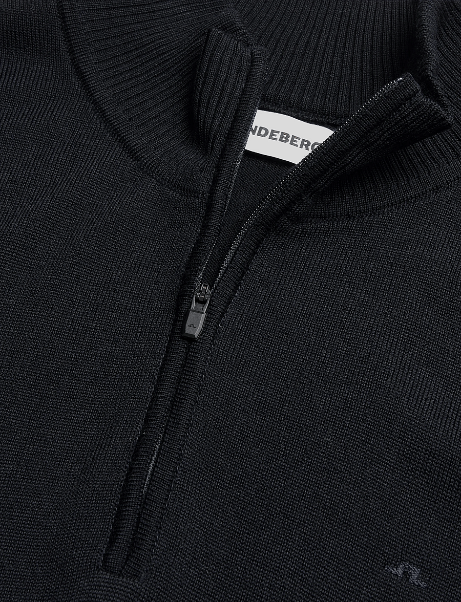 J. Lindeberg - M MERINO BLEND HALF ZIP - džemperi ar daļēju rāvējslēdzēju - jl navy - 2