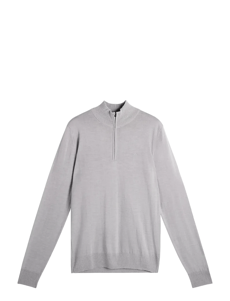 J. Lindeberg - M MERINO BLEND HALF ZIP - pullover mit halbem reißverschluss - mid grey melange - 0