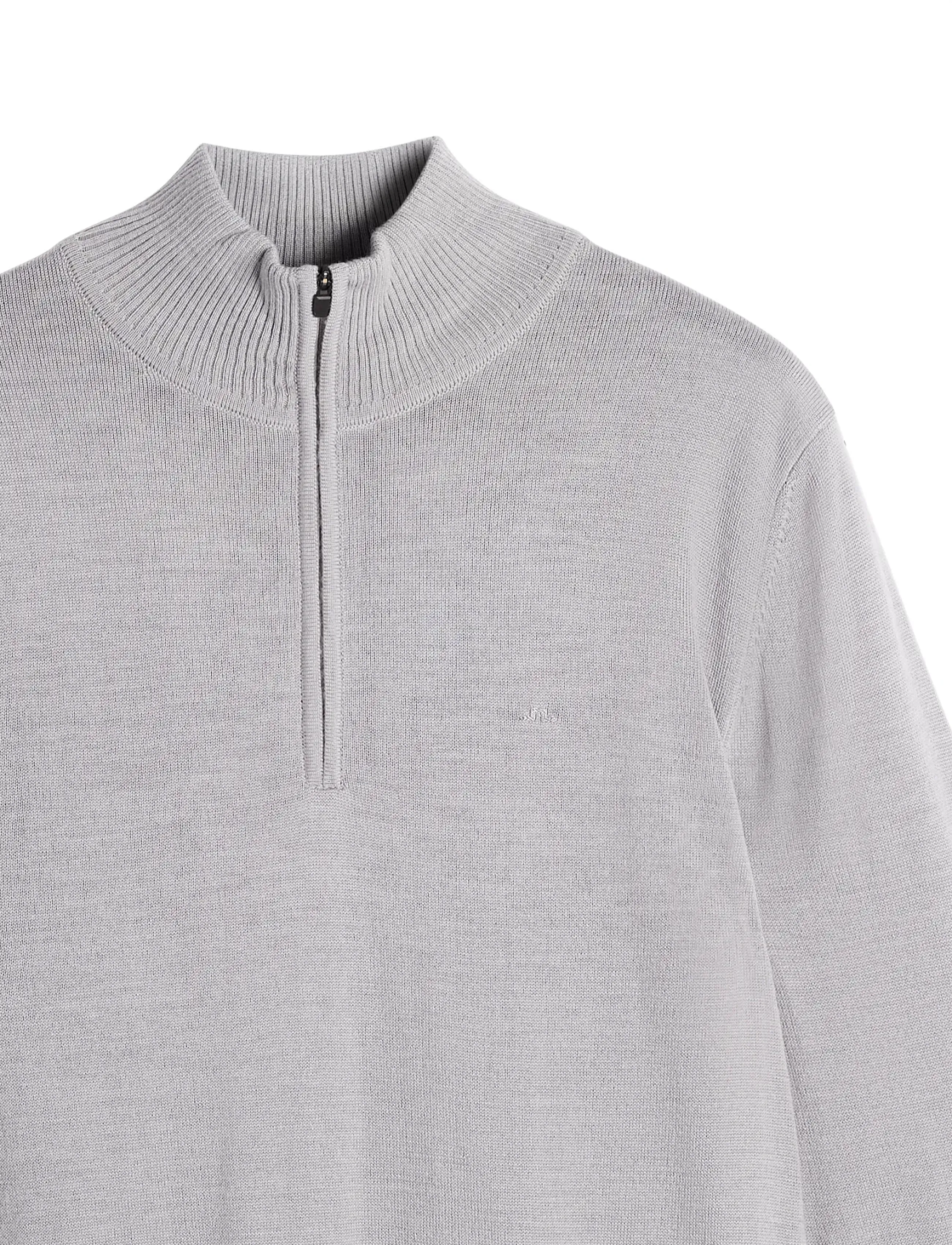 J. Lindeberg - M MERINO BLEND HALF ZIP - pullover mit halbem reißverschluss - mid grey melange - 1