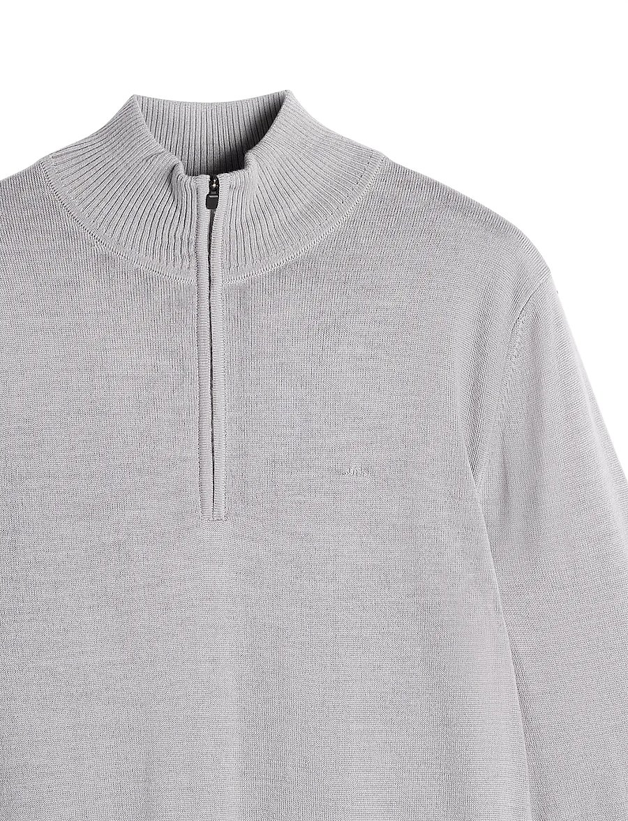 J. Lindeberg - M MERINO BLEND HALF ZIP - pullover mit halbem reißverschluss - mid grey melange - 1
