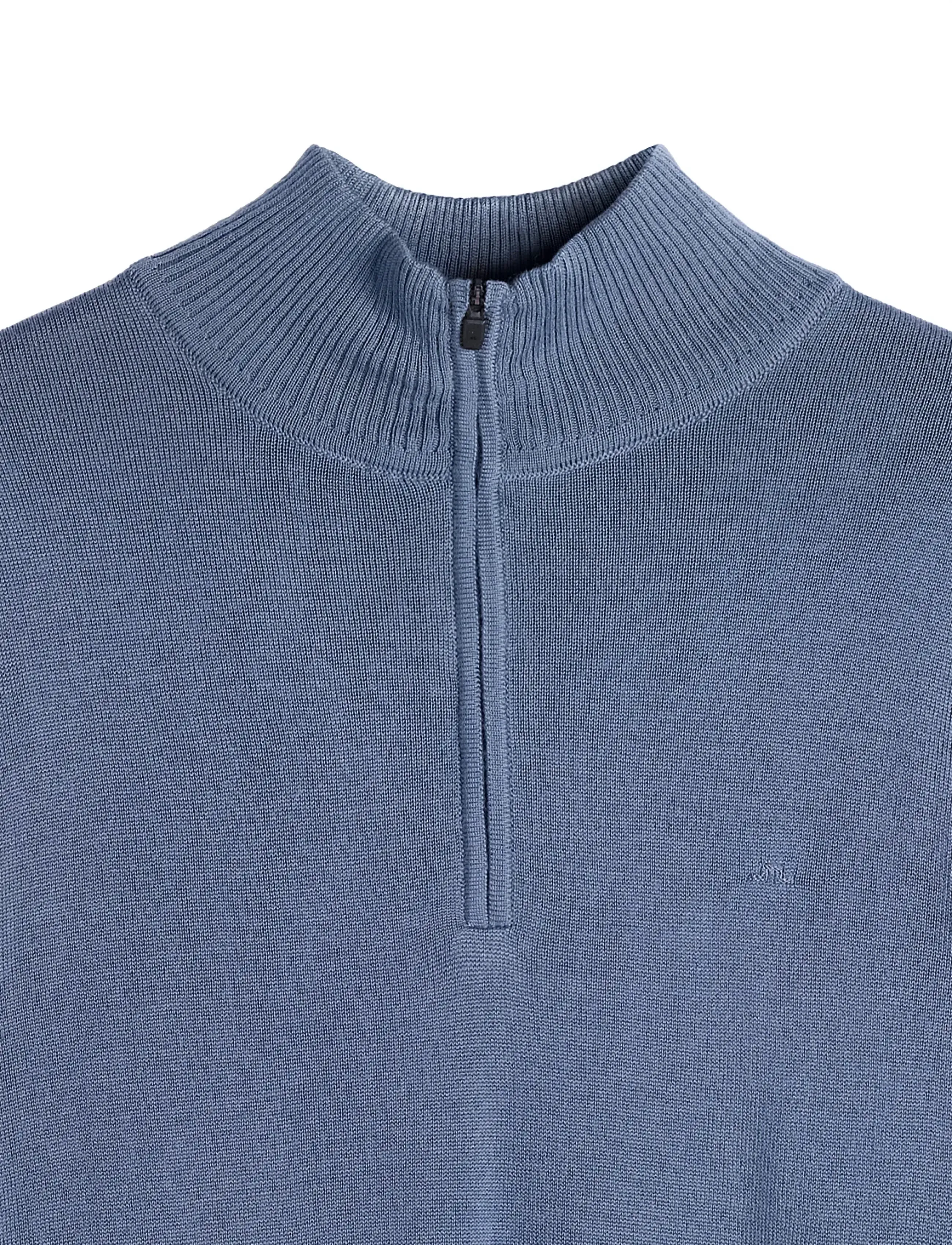 J. Lindeberg - M MERINO BLEND HALF ZIP - pullover mit halbem reißverschluss - vintage indigo - 1
