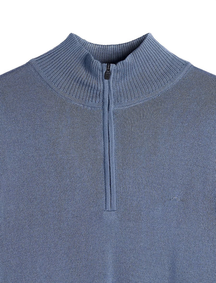J. Lindeberg - M MERINO BLEND HALF ZIP - pullover mit halbem reißverschluss - vintage indigo - 1