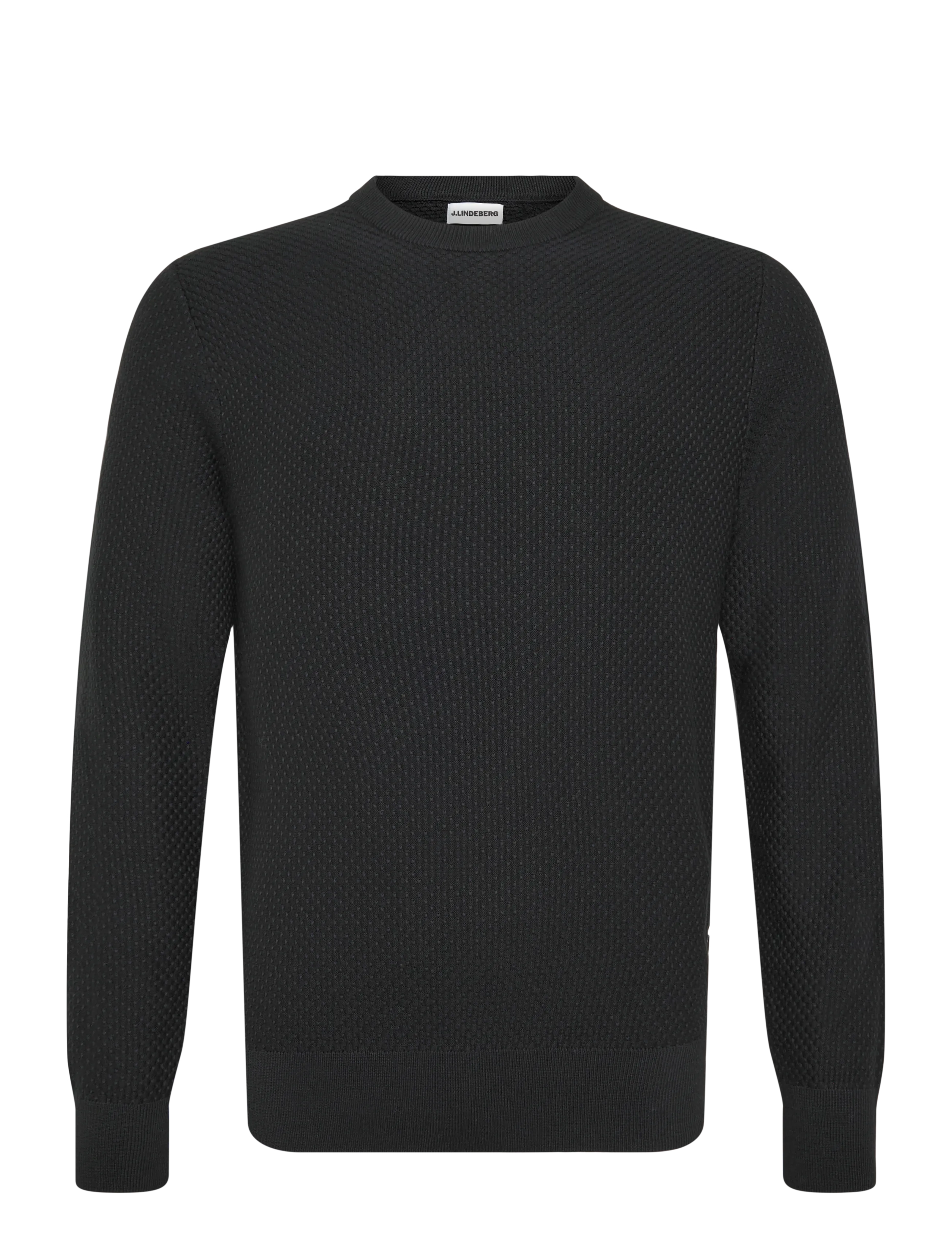 J. Lindeberg M COTTON STRUCTURE SWEATER - Rund hals - BLACK / black