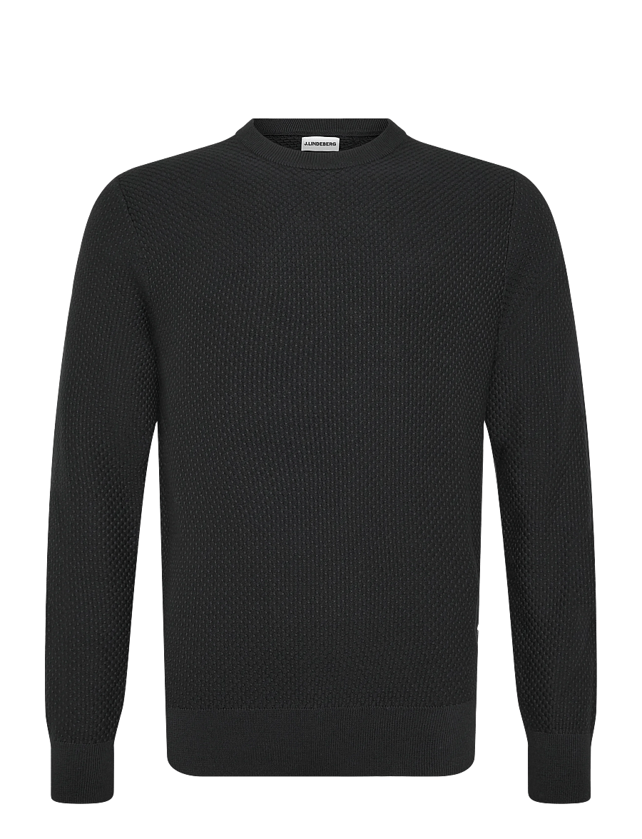 J. Lindeberg - M COTTON STRUCTURE SWEATER - rund hals - black - 0