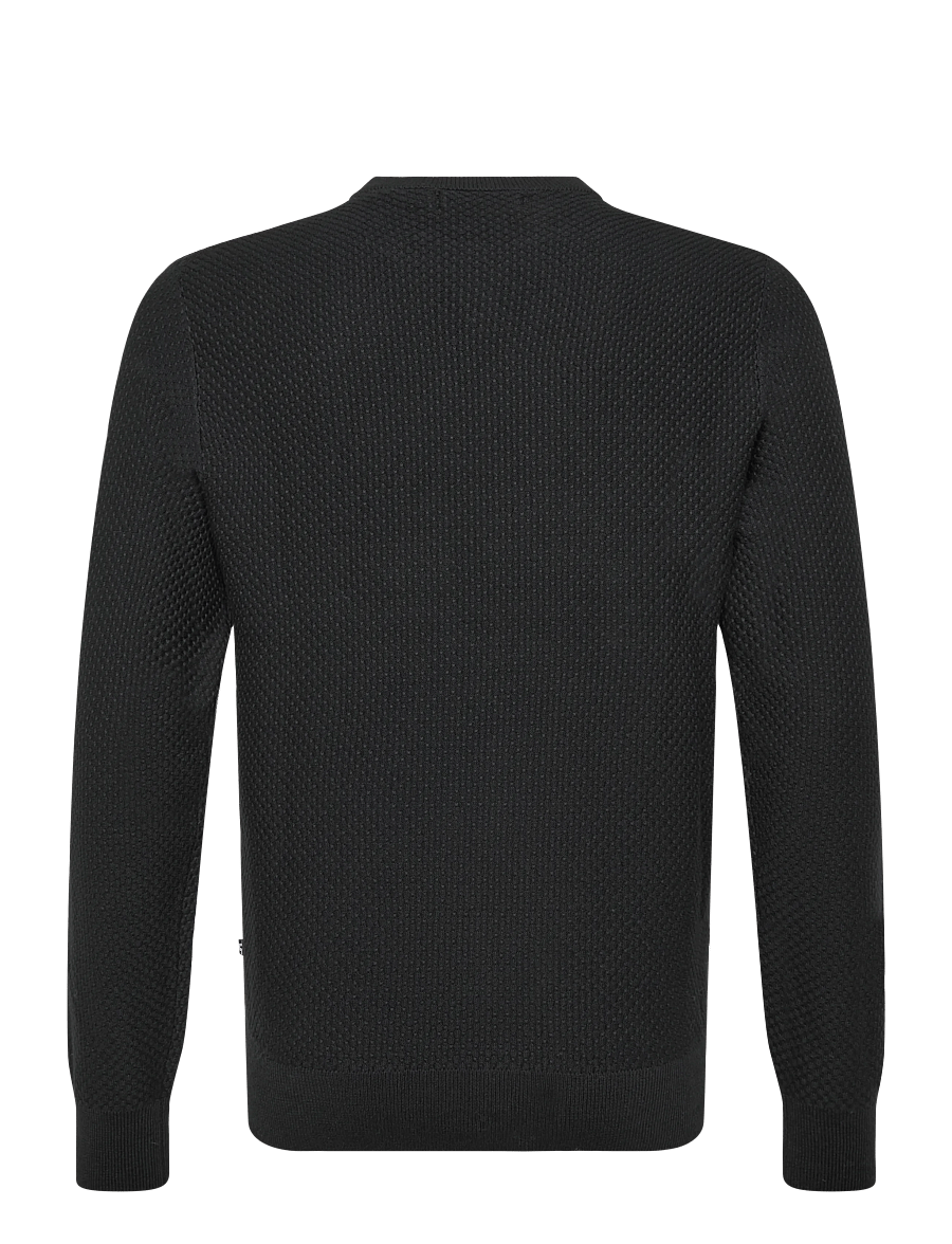 J. Lindeberg - M COTTON STRUCTURE SWEATER - rund hals - black - 1
