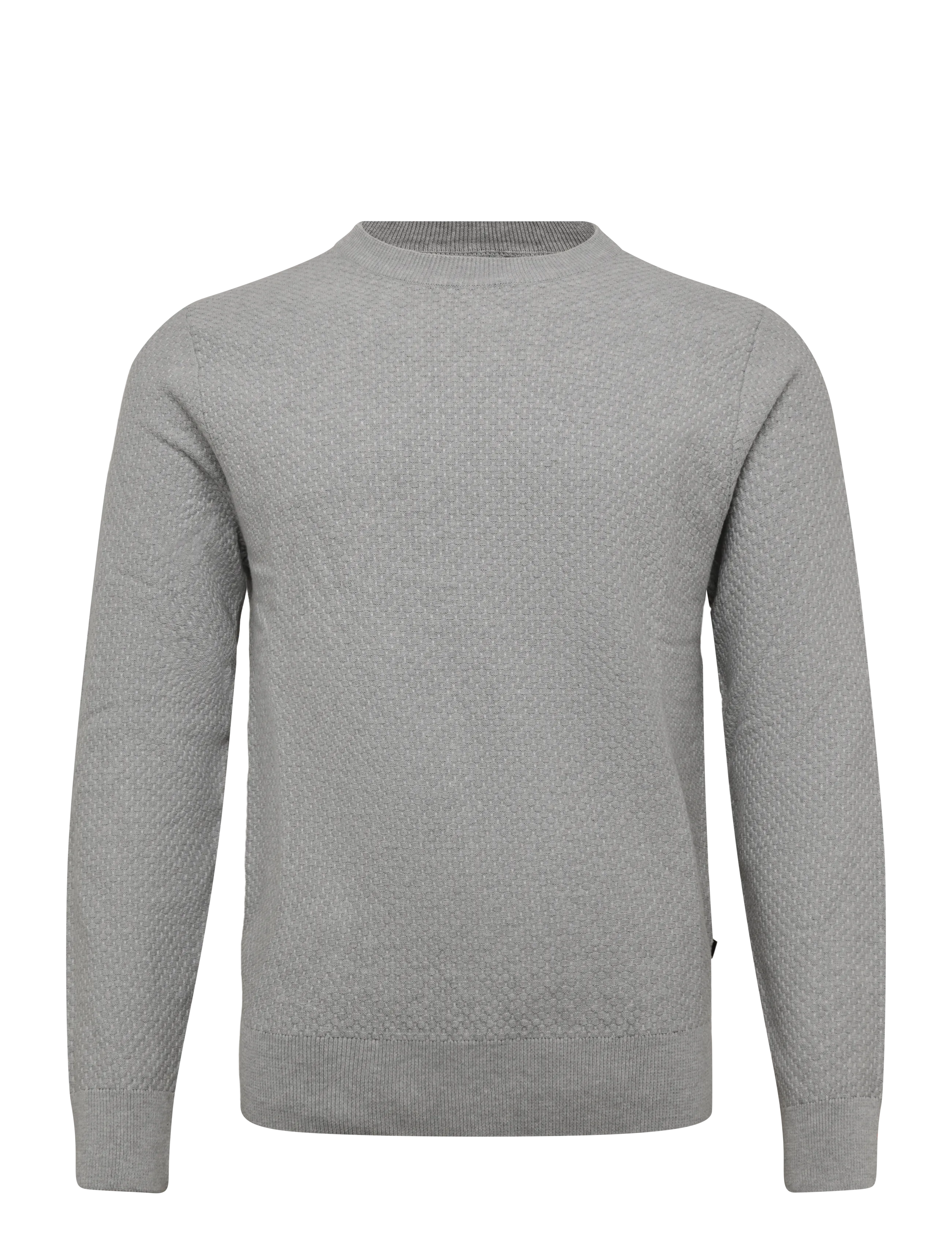 J. Lindeberg M COTTON STRUCTURE SWEATER - Rund hals - LIGHT GREY MELANGE / grey