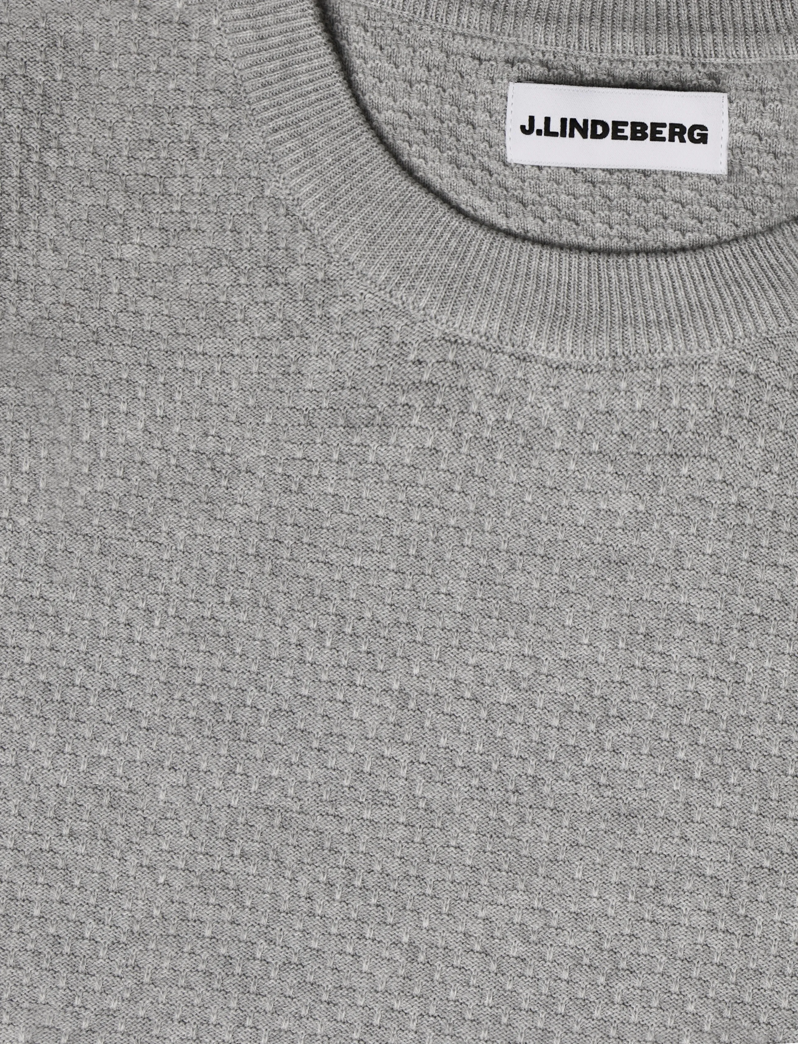 J. Lindeberg - M COTTON STRUCTURE SWEATER - rund hals - light grey melange - 2