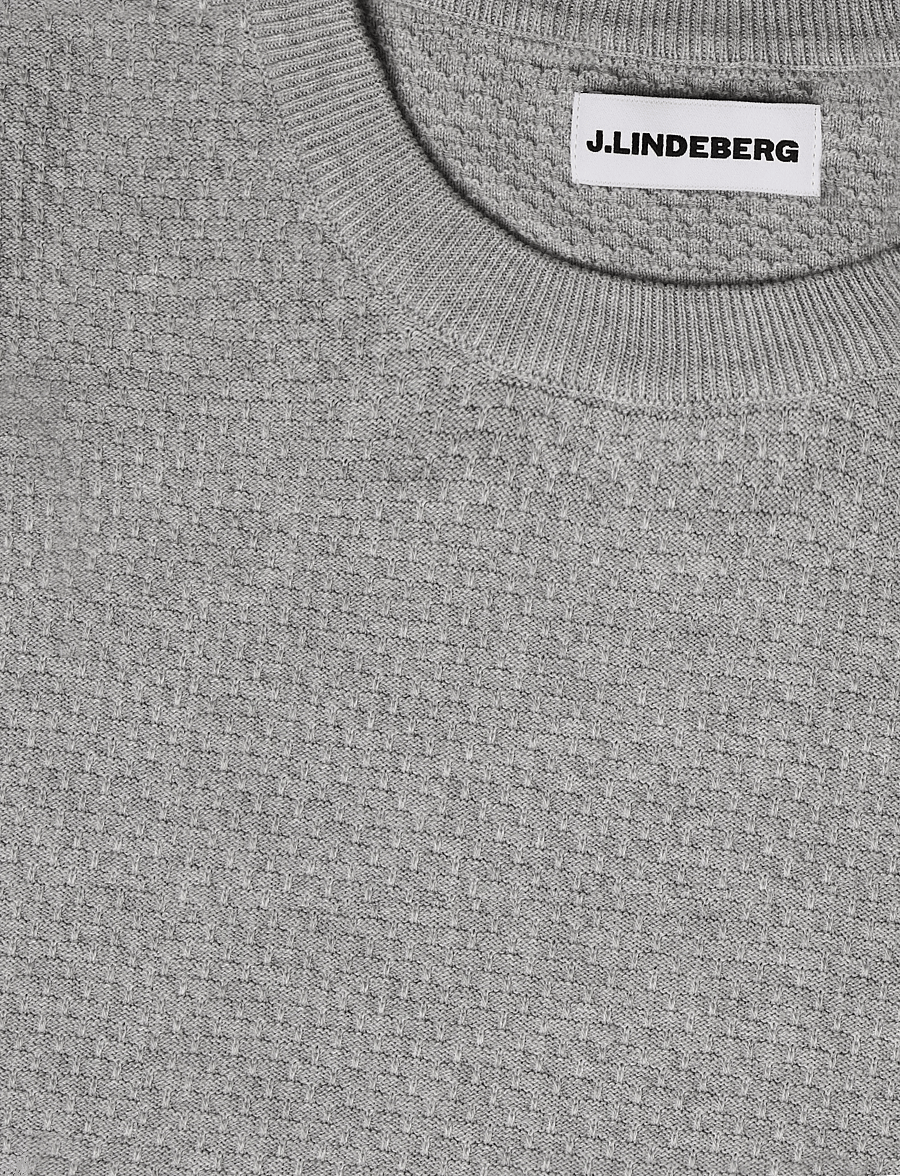 J. Lindeberg - M COTTON STRUCTURE SWEATER - rund hals - light grey melange - 2