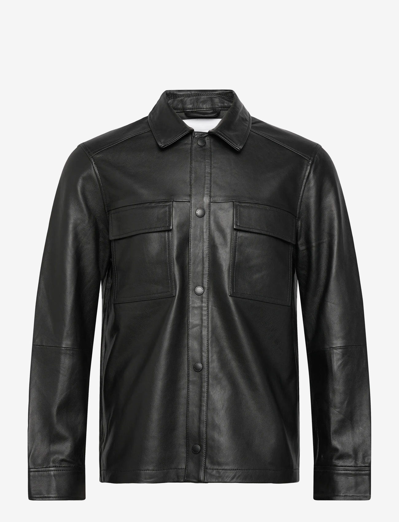 J. Lindeberg - Wilden Lamb Leather Overshirt - spring jackets - black - 1