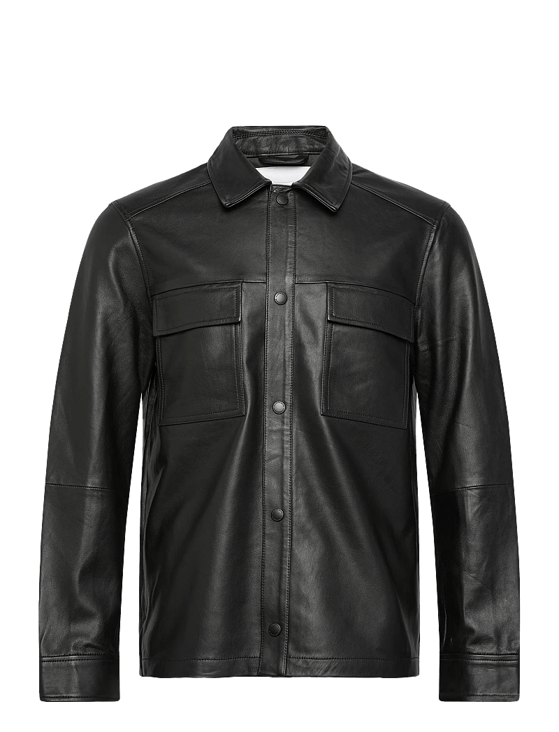 J. Lindeberg - Wilden Lamb Leather Overshirt - spring jackets - black - 1