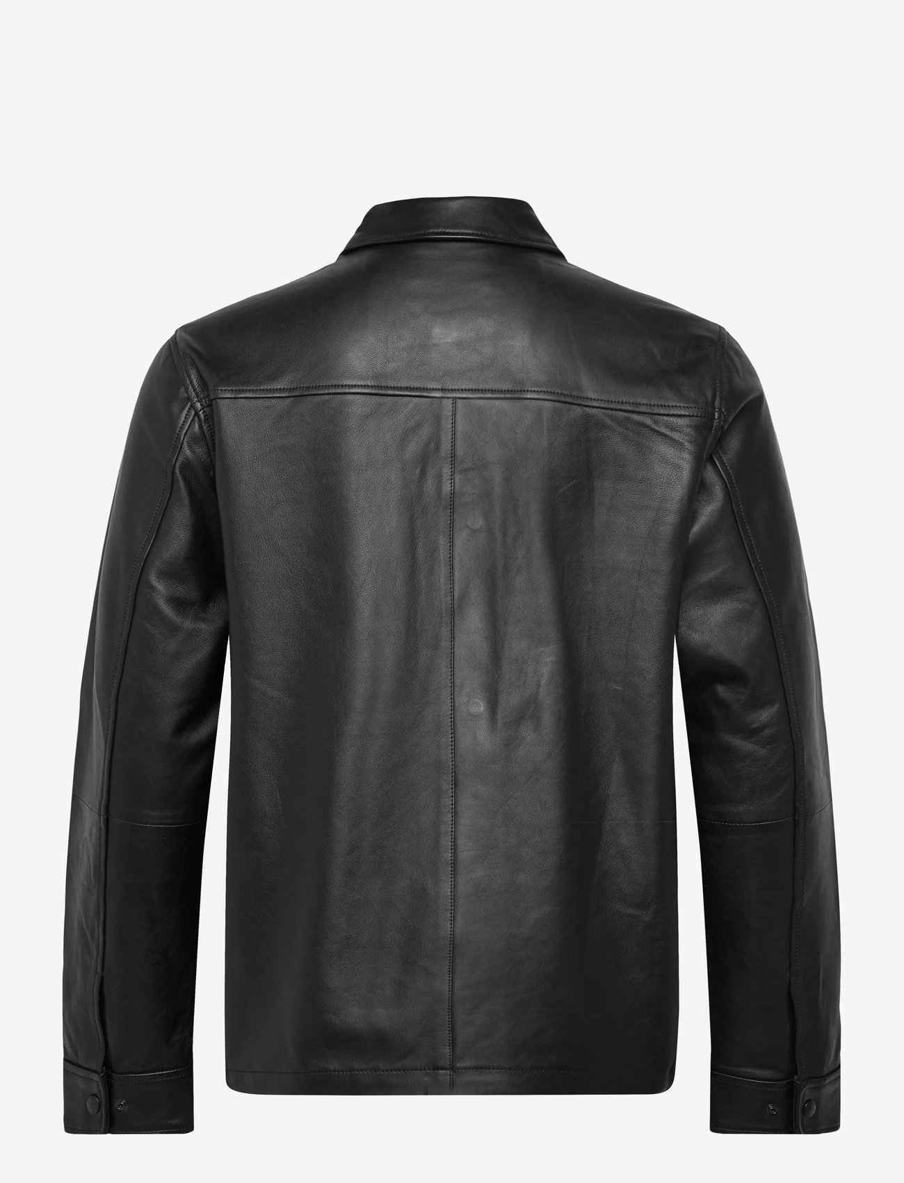 J. Lindeberg - Wilden Lamb Leather Overshirt - spring jackets - black - 2