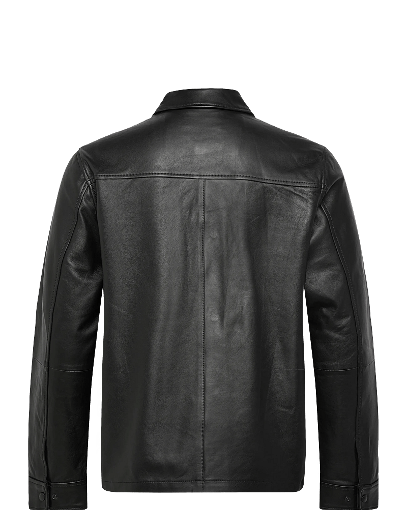 J. Lindeberg - Wilden Lamb Leather Overshirt - spring jackets - black - 2