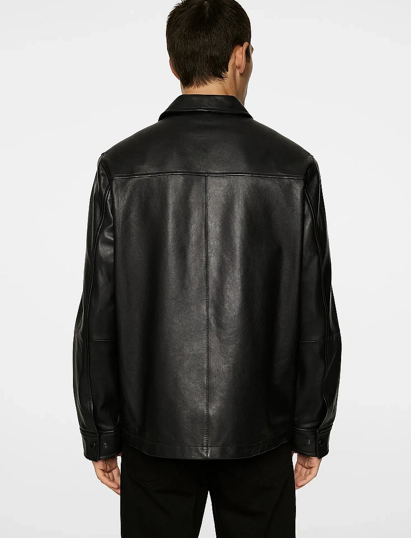J. Lindeberg - Wilden Lamb Leather Overshirt - spring jackets - black - 3