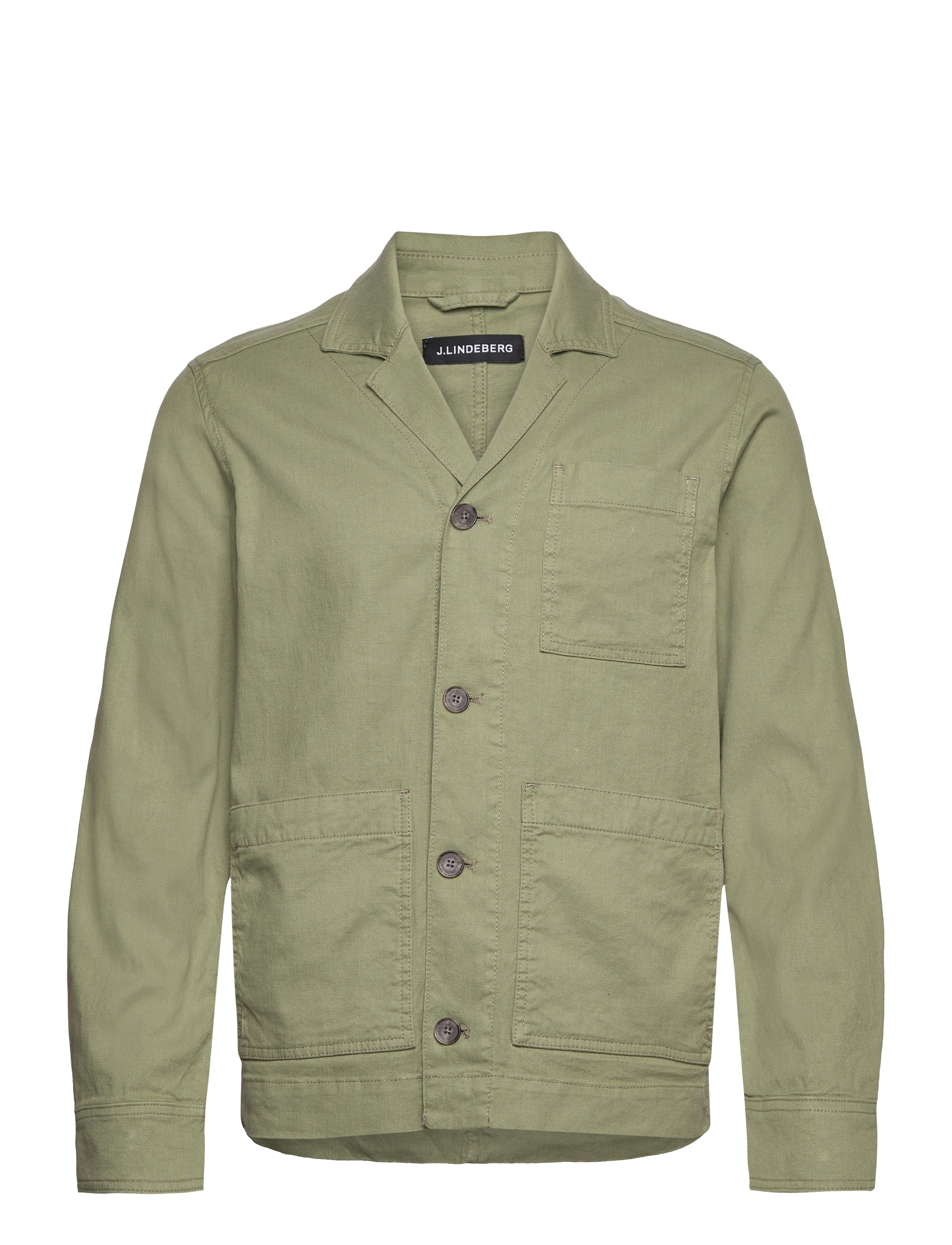 J. Lindeberg - Errol Linen workwear overshirt - oil green - 1
