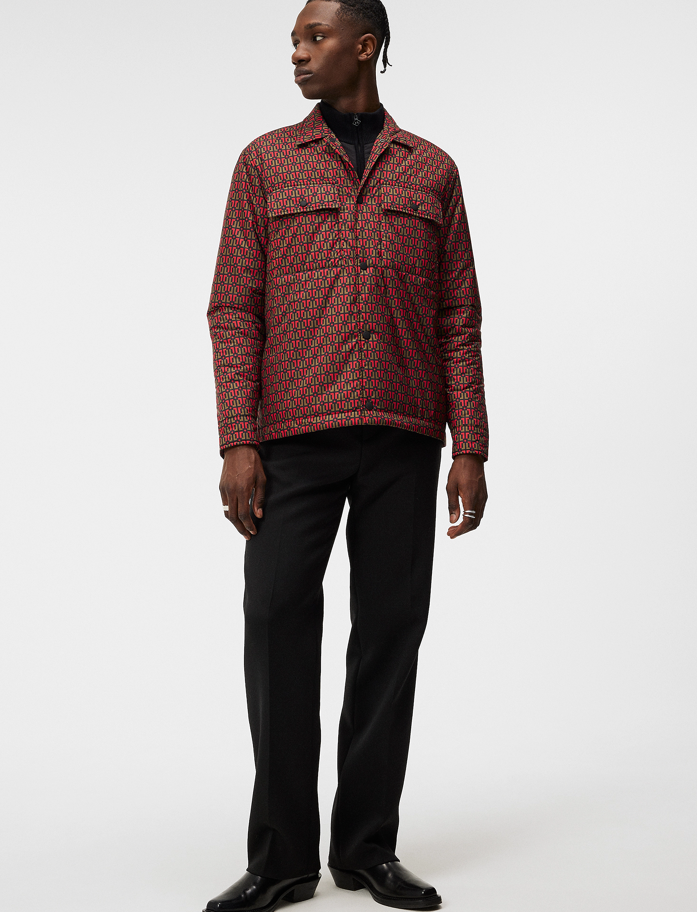 J. Lindeberg - Nile padded Print Overshirt - overskjorter - monk geo black - 3