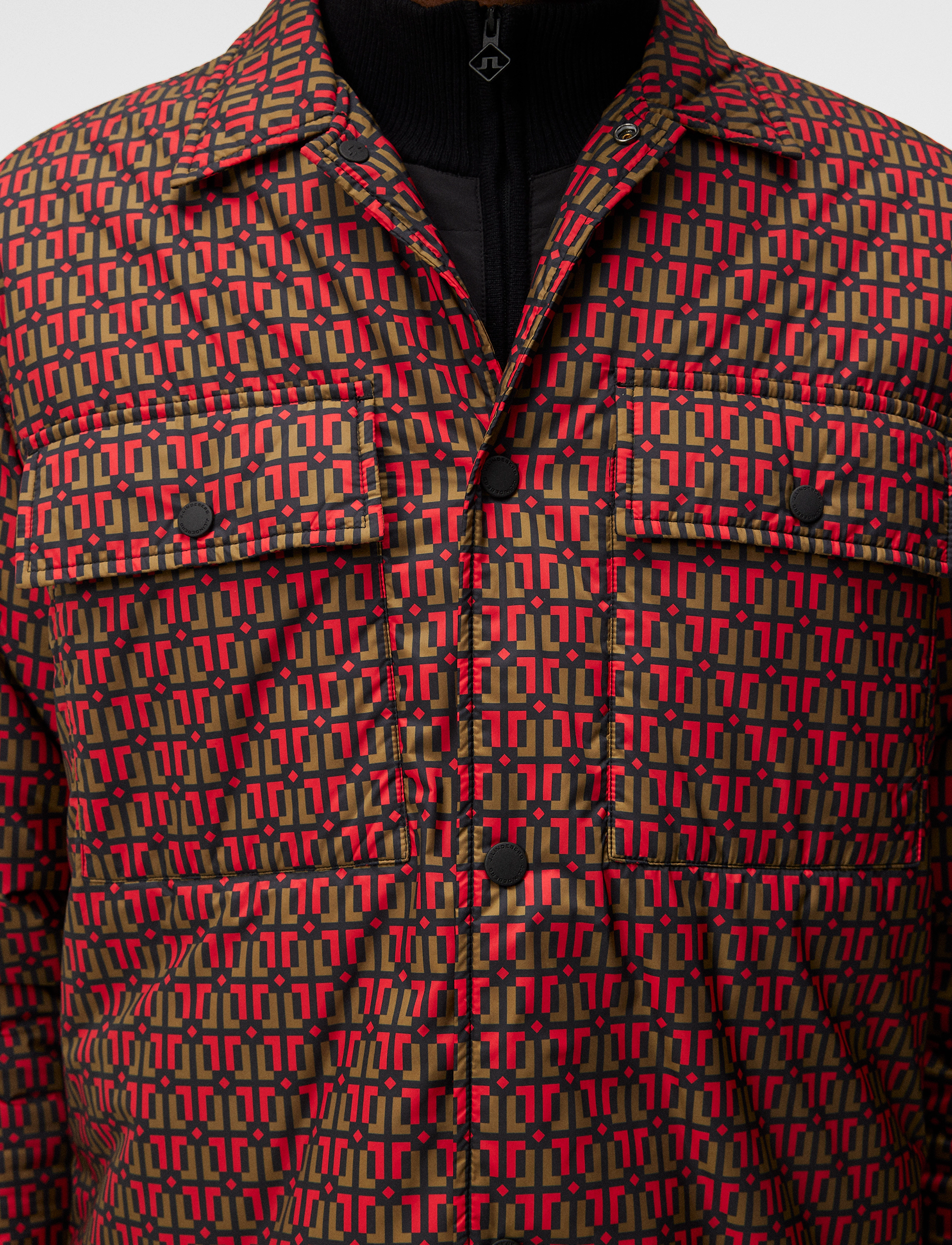 J. Lindeberg - Nile padded Print Overshirt - overskjorter - monk geo black - 5