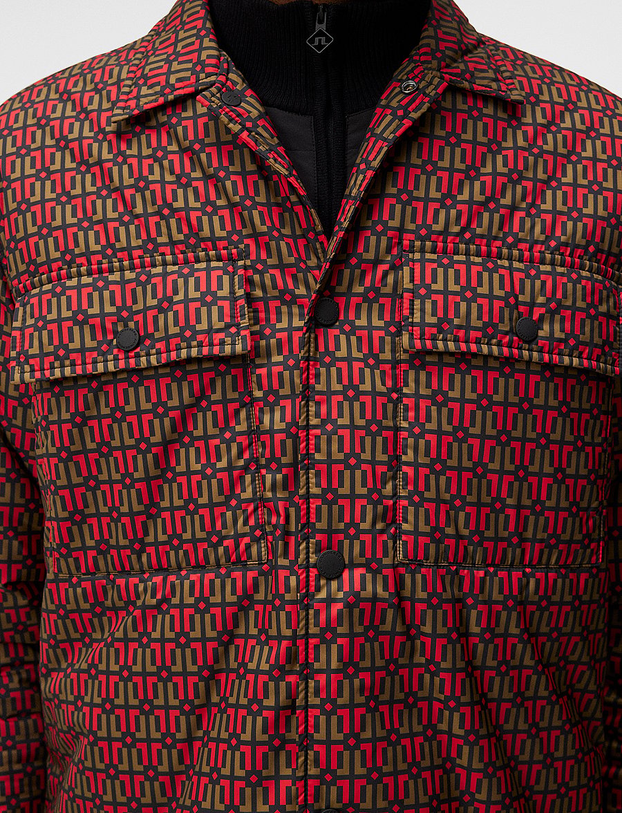 J. Lindeberg - Nile padded Print Overshirt - overskjorter - monk geo black - 5