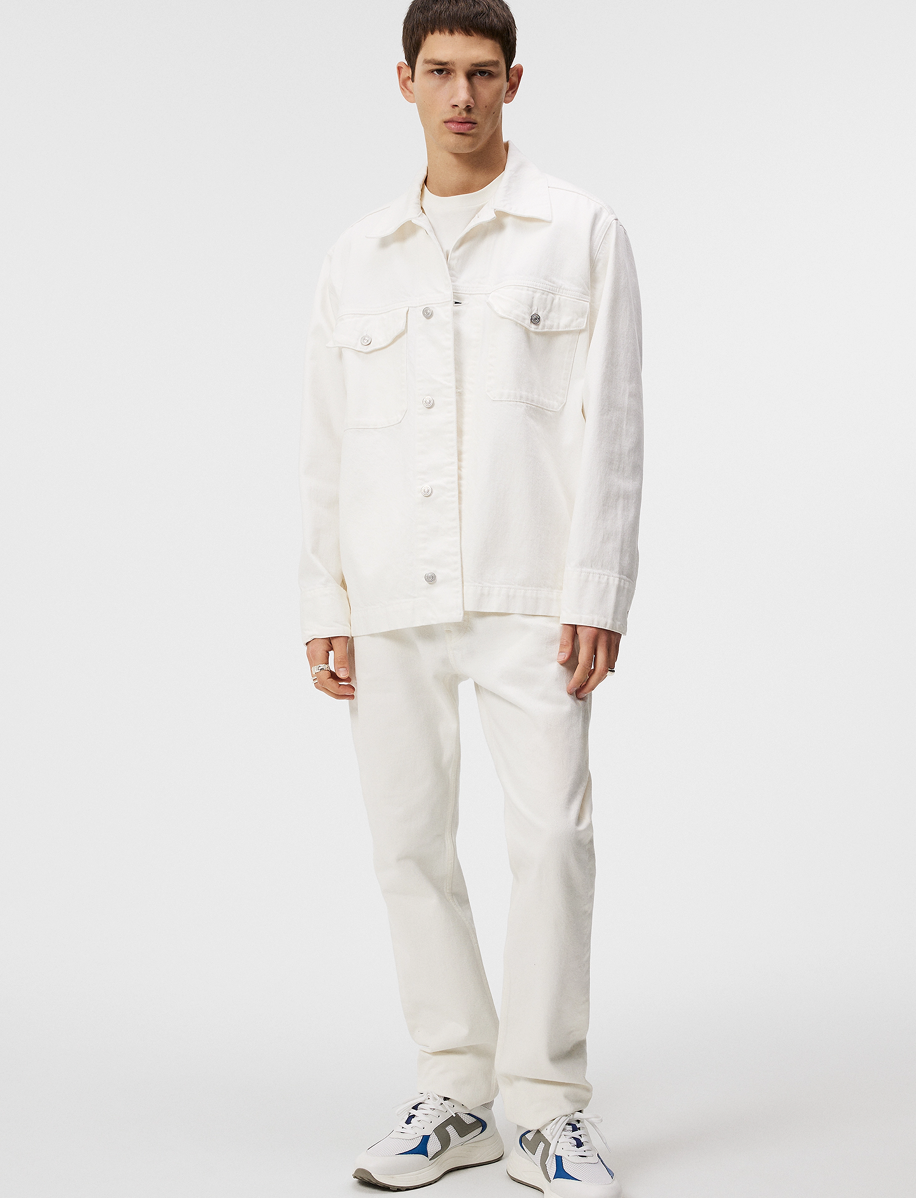 J. Lindeberg - Hunt Ecru Denim Overshirt - cloud white - 4