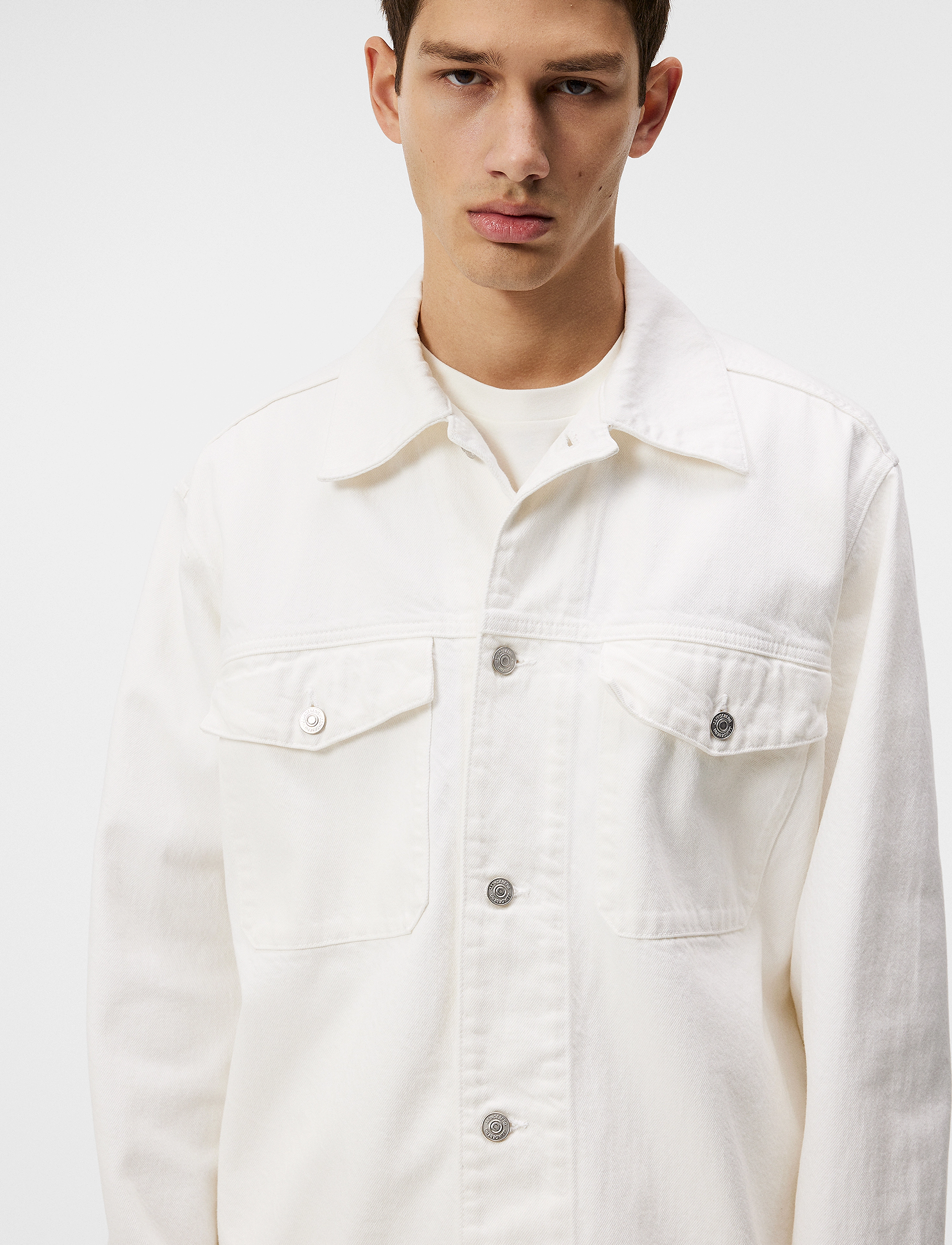 J. Lindeberg - Hunt Ecru Denim Overshirt - cloud white - 5