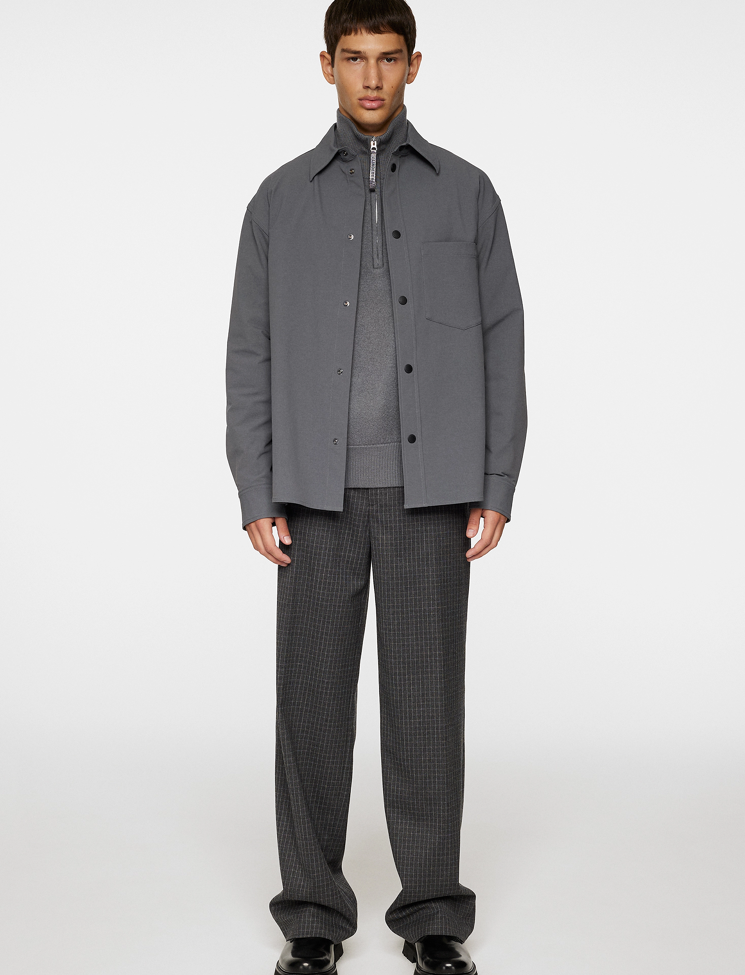 J. Lindeberg - Howard Tech Fleece Overshirt - overshirts - lava smoke - 4