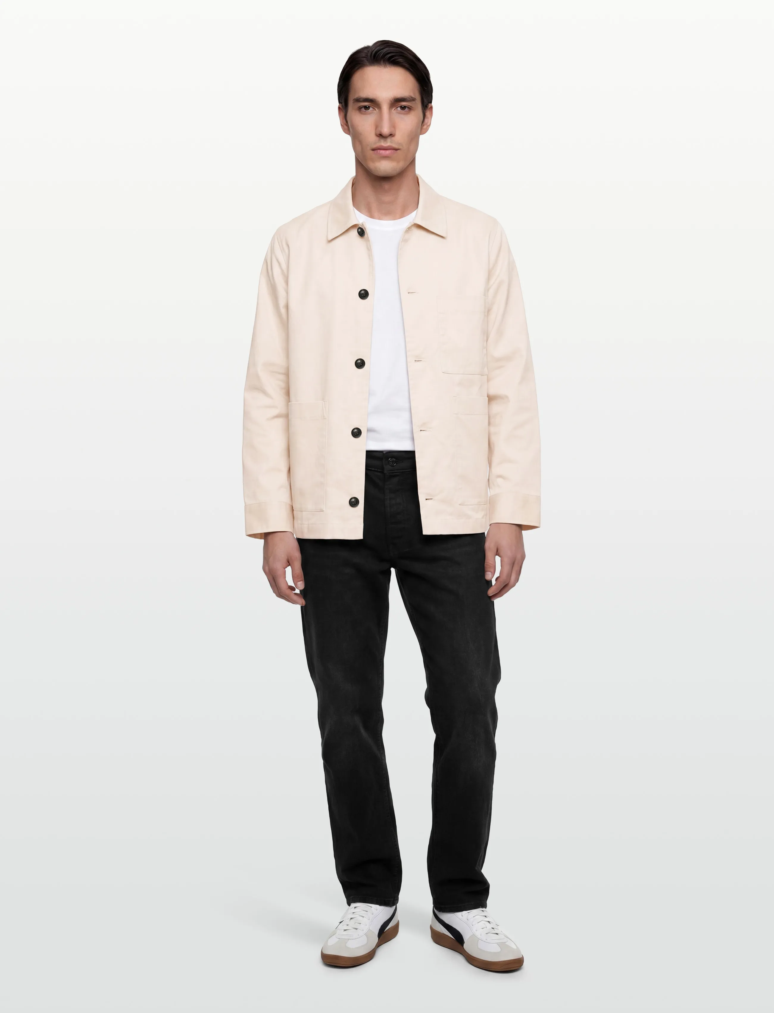 J. Lindeberg Easton Workwear Overshirt, L, Cream, Designere > Overshirts, Herre