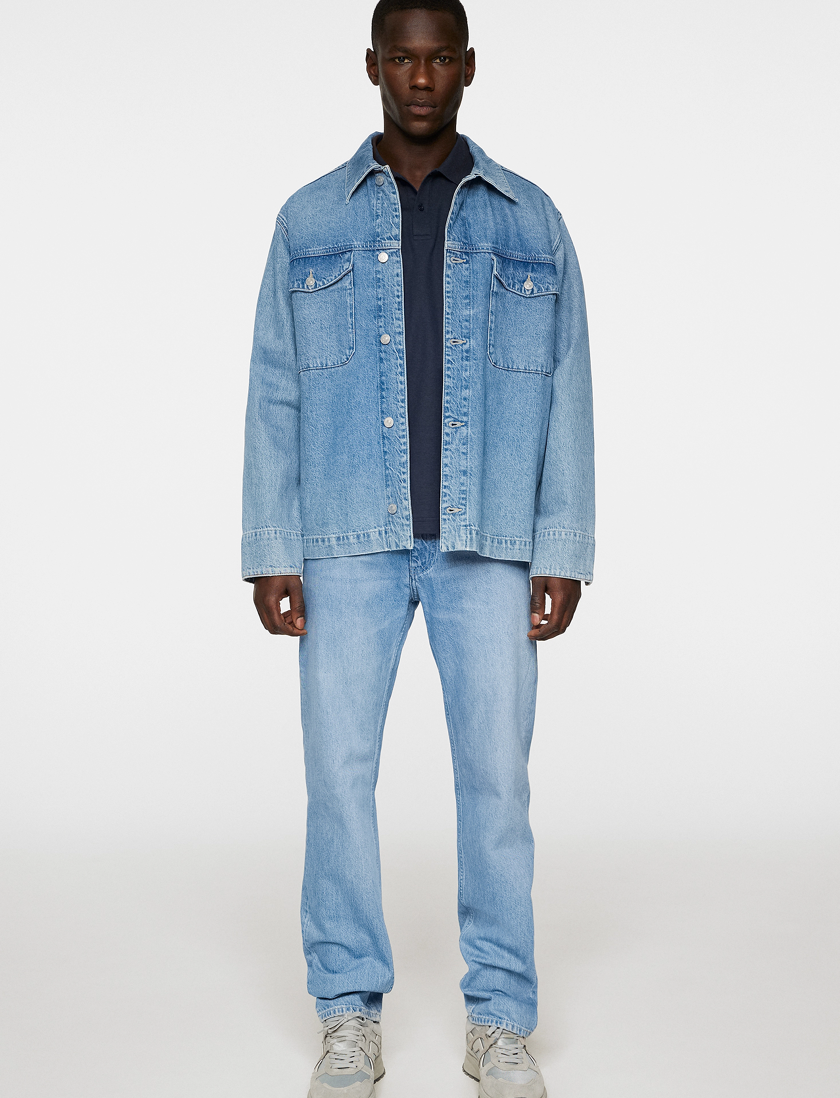 J. Lindeberg - Hunt Washed Denim Overshirt - overshirts - light blue - 4