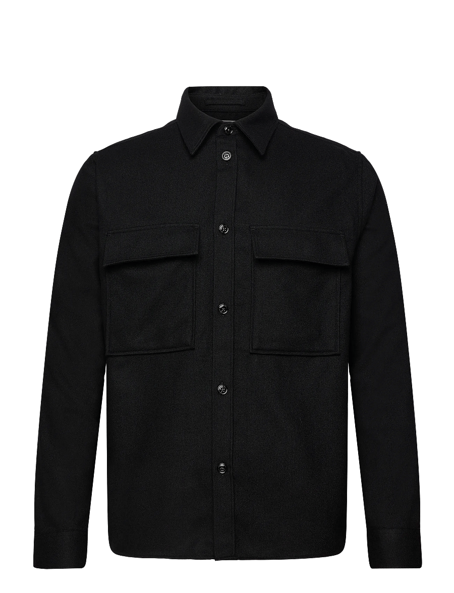 J. Lindeberg - Flat Wool Overshirt - Überhemden - black - 1