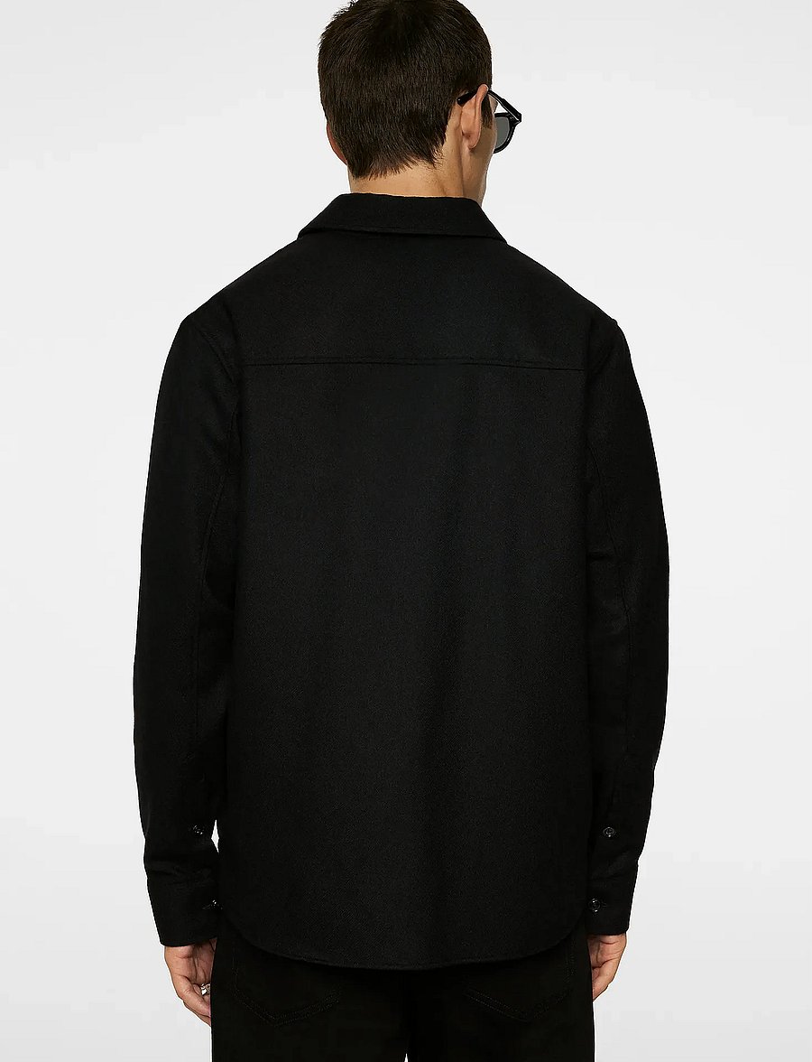 J. Lindeberg - Flat Wool Overshirt - Überhemden - black - 3