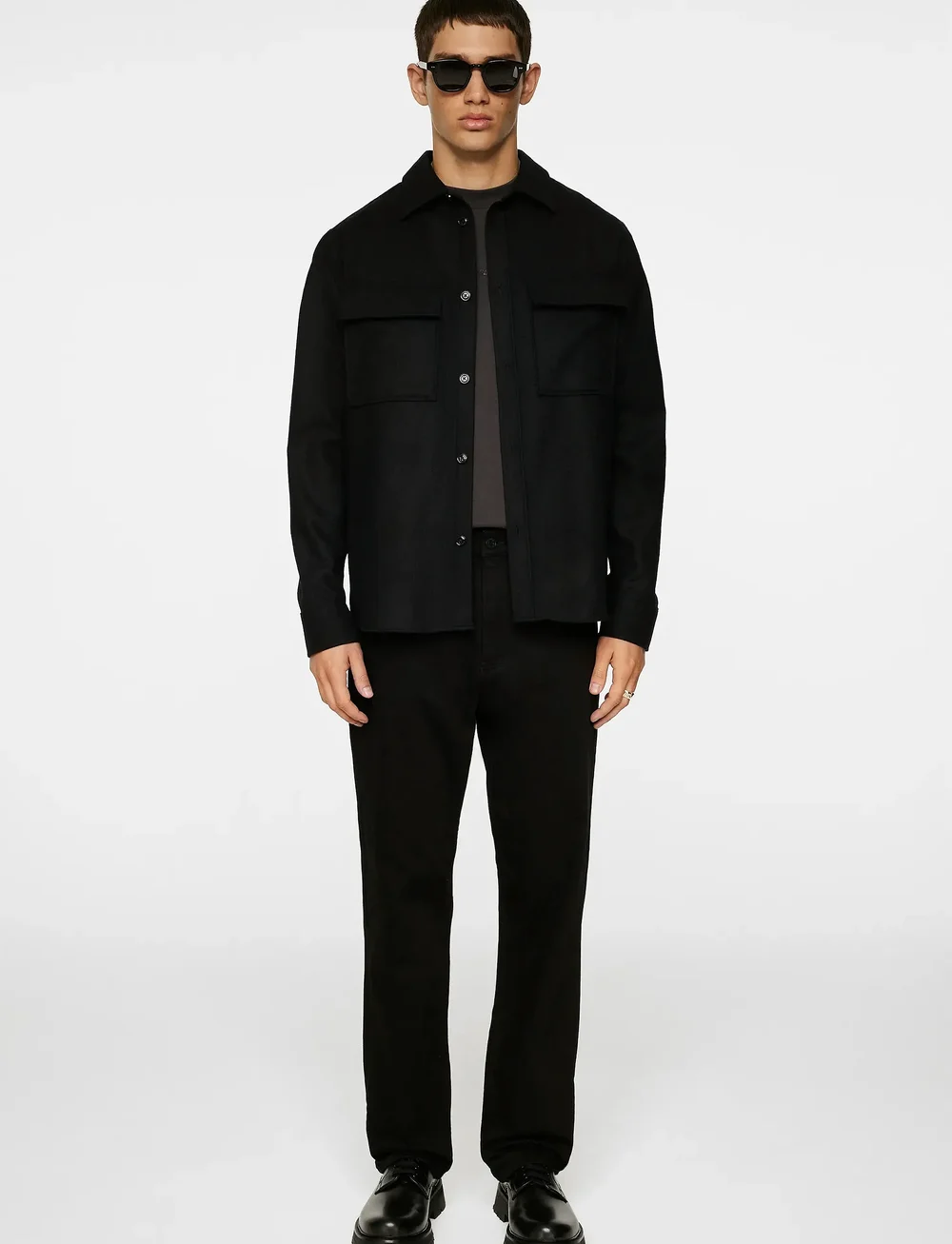 J. Lindeberg - Flat Wool Overshirt - shoppa efter tillfälle - black - 4