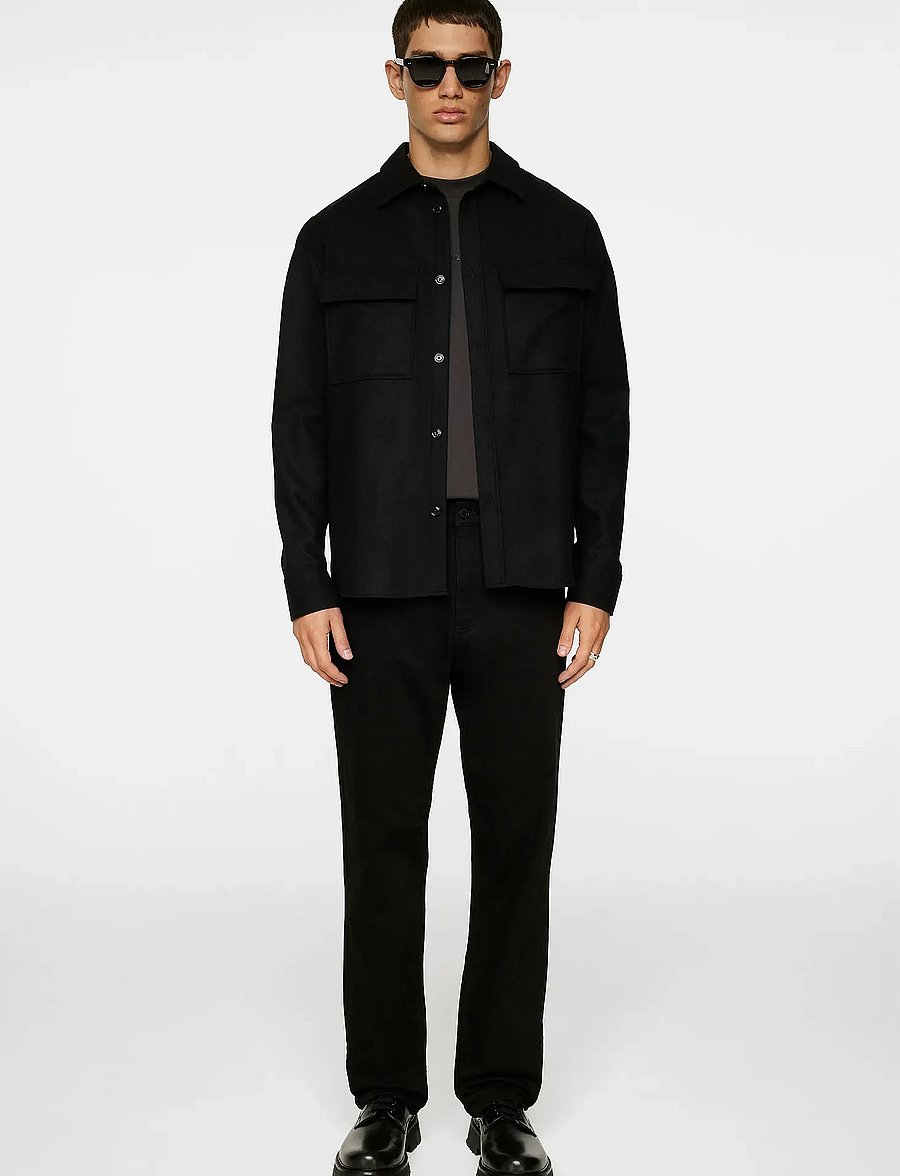 J. Lindeberg - Flat Wool Overshirt - Überhemden - black - 4