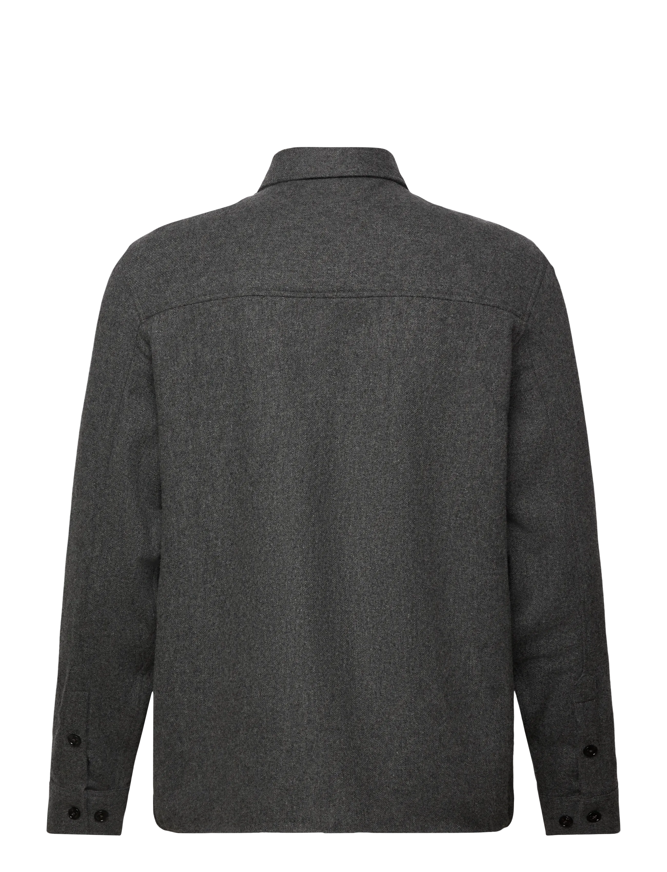 J. Lindeberg - Flat Wool Overshirt - overshirts - dark grey melange - 2