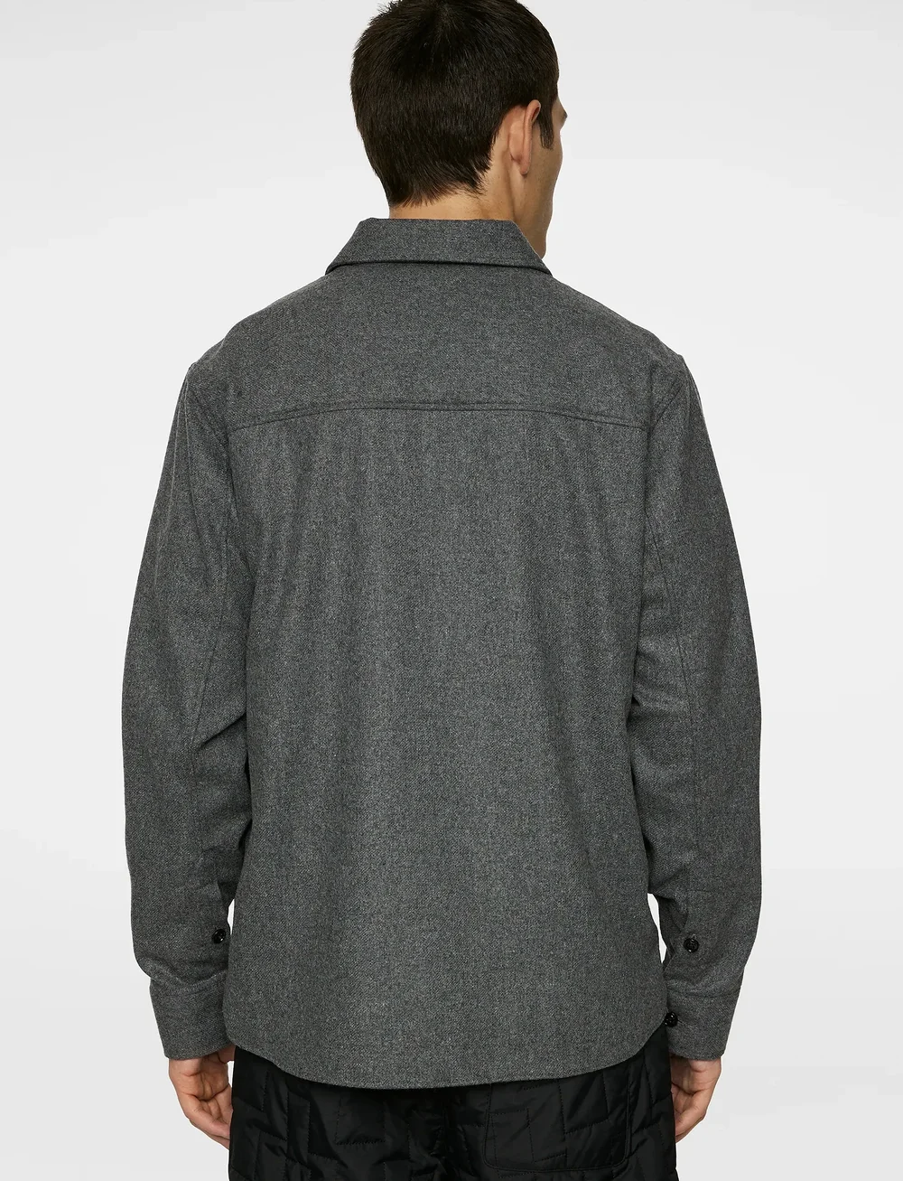 J. Lindeberg - Flat Wool Overshirt - osta olukorra järgi - dark grey melange - 3