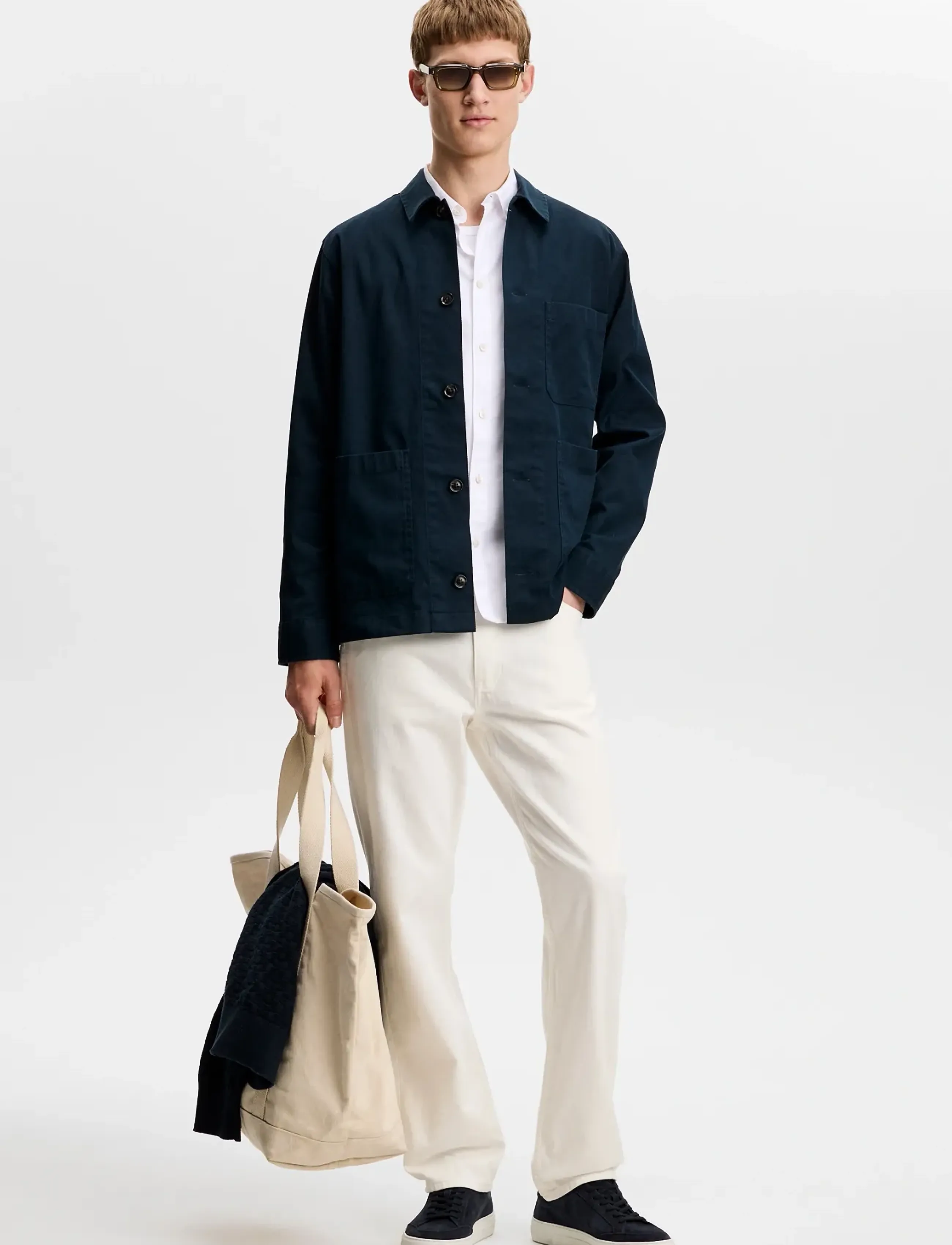 J. Lindeberg - Easton Cotton Overshirt - tunna jackor - jl navy - 3