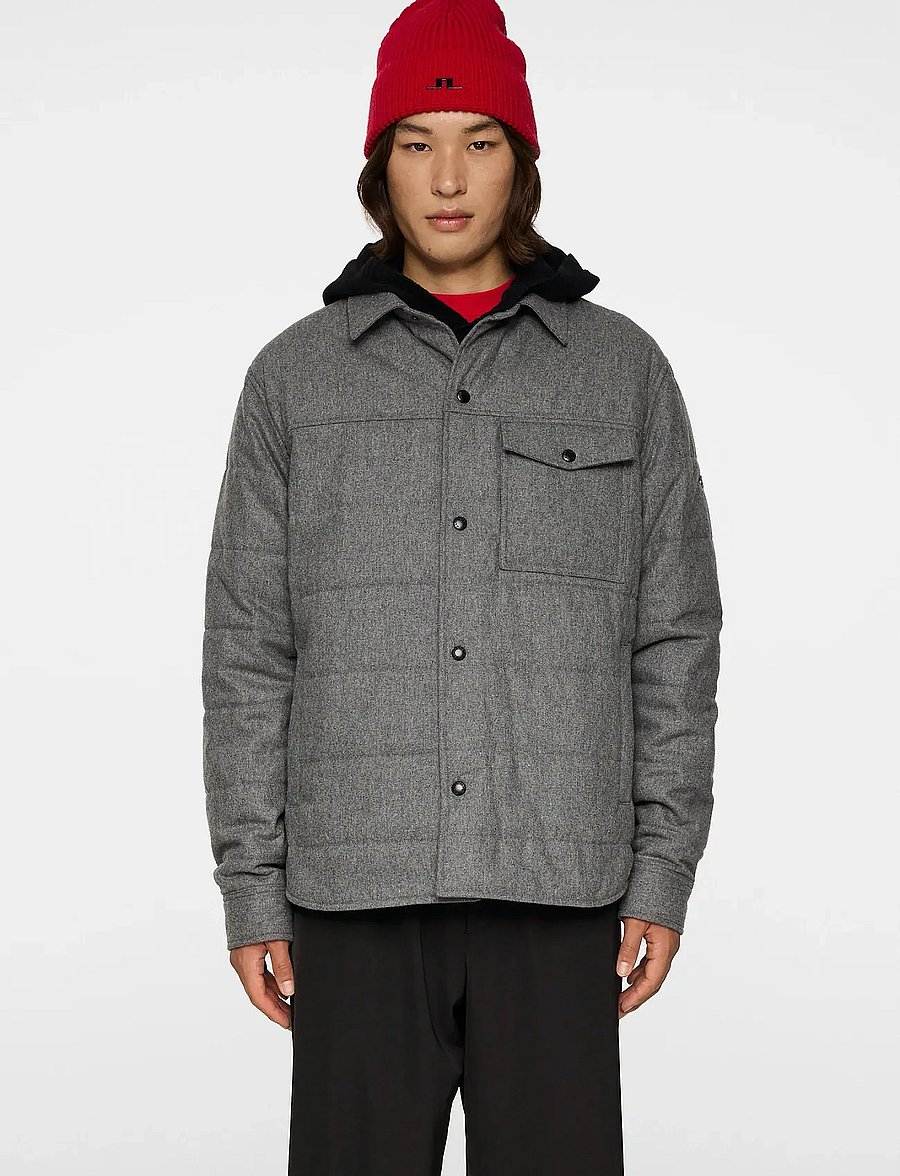 J. Lindeberg - Nelson Padded quilt overshirt - forede jakker - dark grey melange - 0