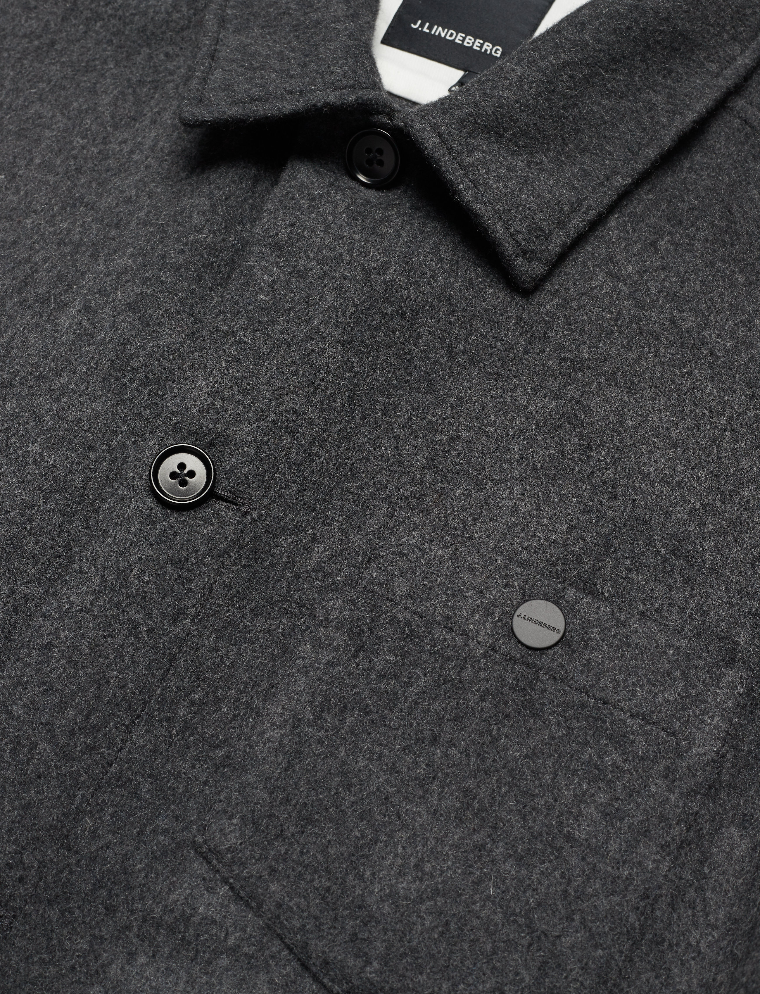 J. Lindeberg - Dolph-Flat Wool - dark grey melange - 2