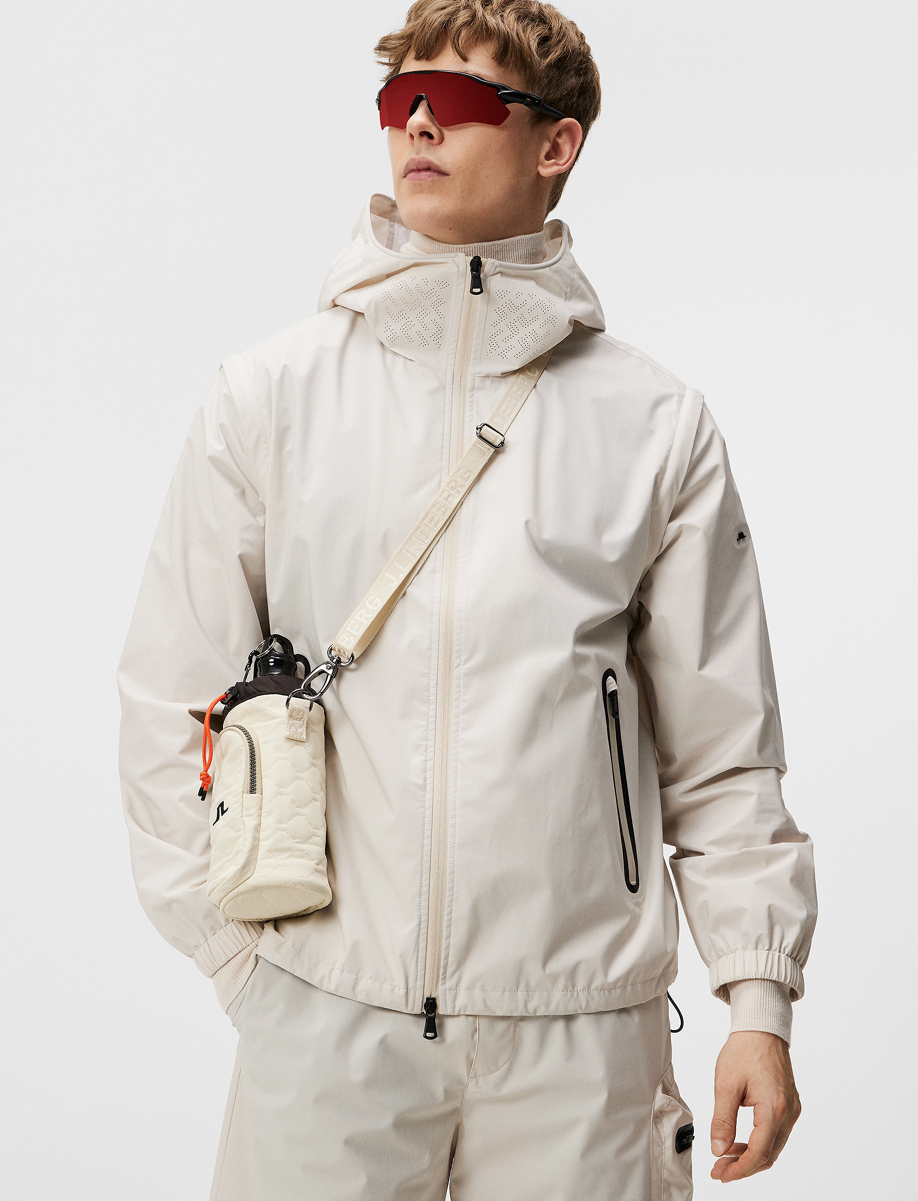 J. Lindeberg Allen Convertible 3L Jacket - Overtøj - MOONBEAM / cream