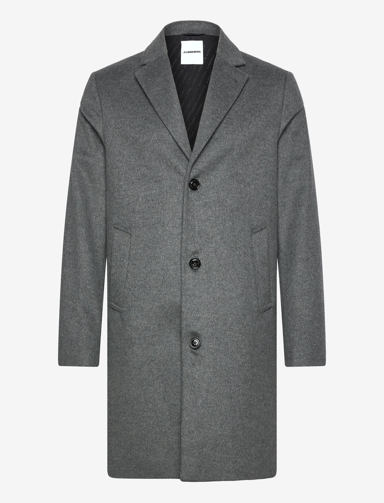 J. Lindeberg - August Melton Cashmere Coat - vinterjackor - dark grey melange - 1