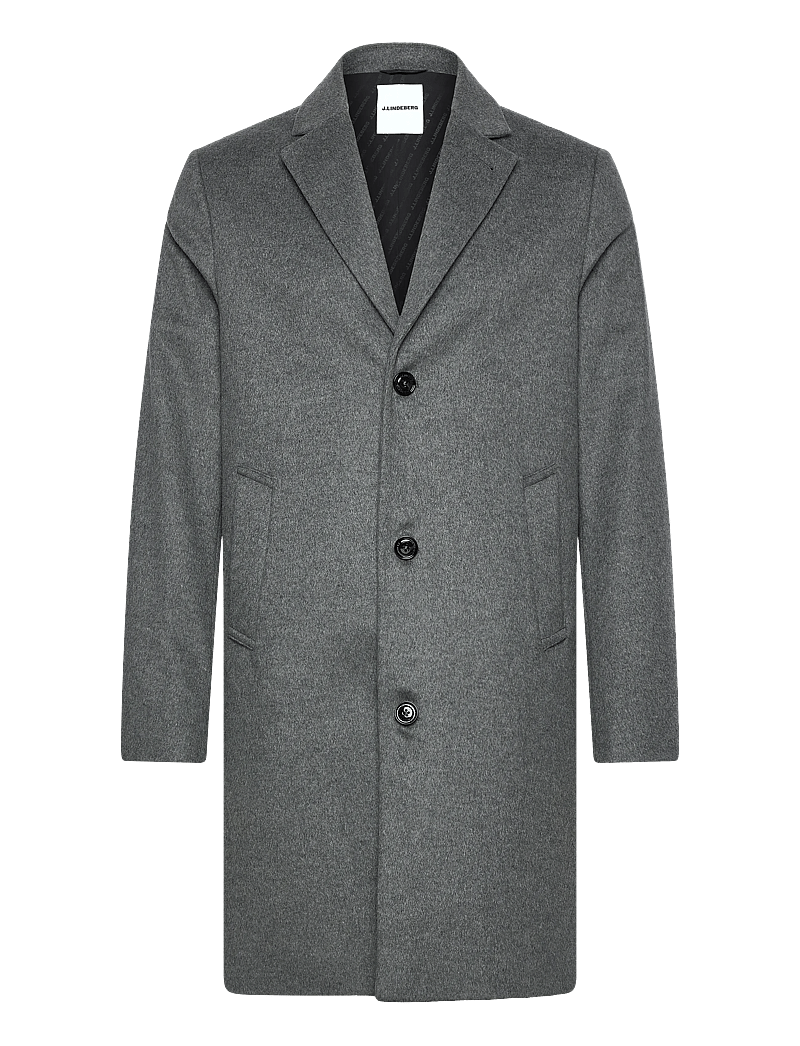 J. Lindeberg - August Melton Cashmere Coat - talvejoped - dark grey melange - 1