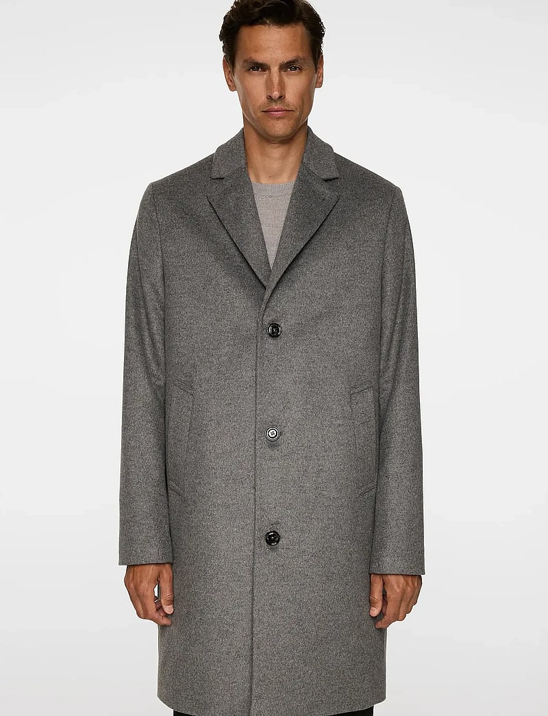 J. Lindeberg - August Melton Cashmere Coat - talvejoped - dark grey melange - 0